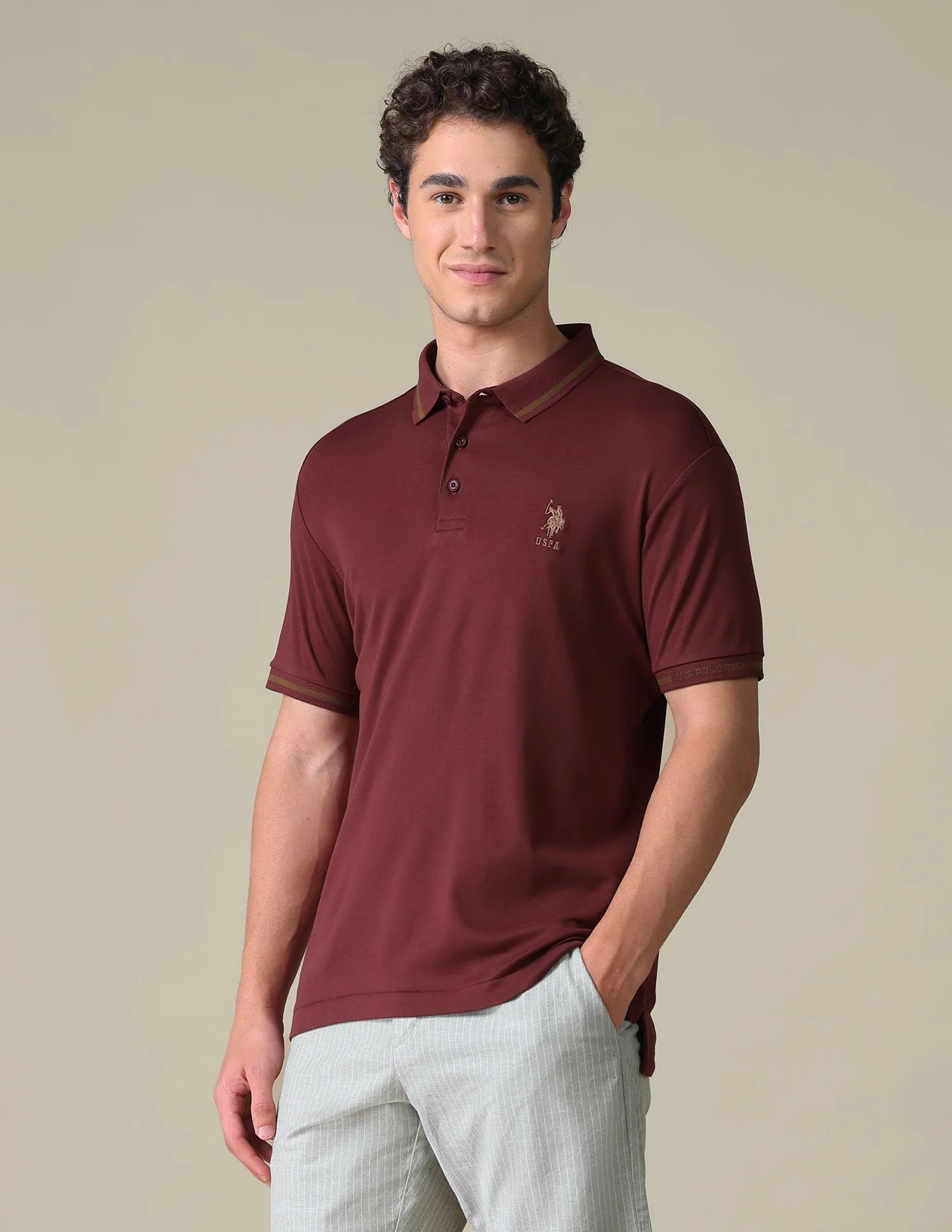 Regular Fit Solid Polo Shirt - Image 4