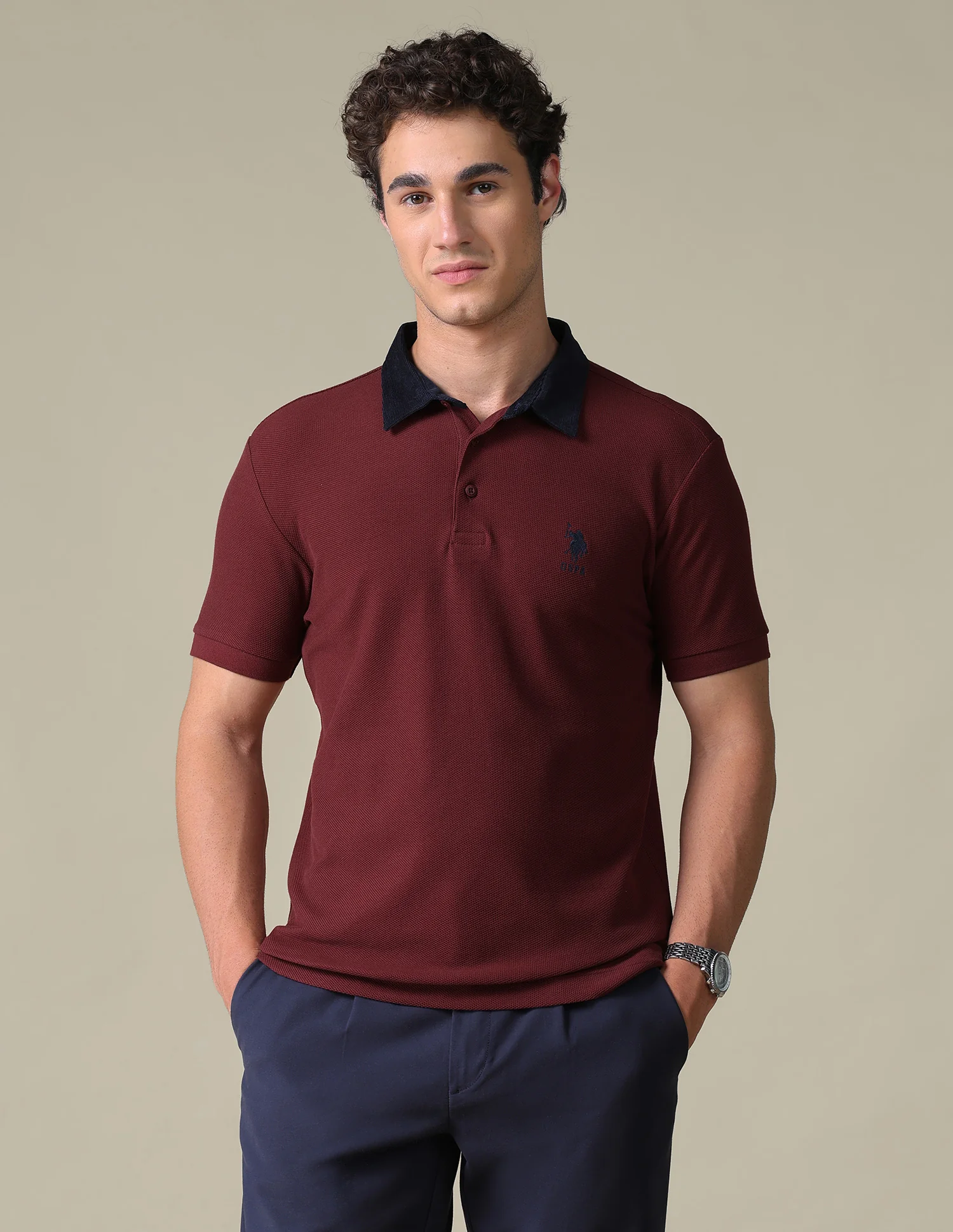 Regular Fit Solid Polo Shirt