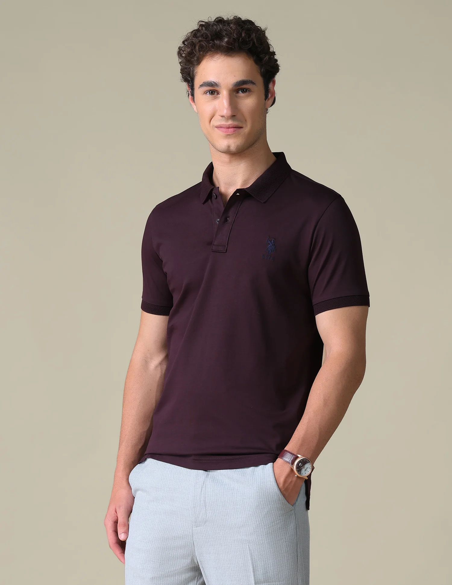 Regular Fit Solid Polo Shirt
