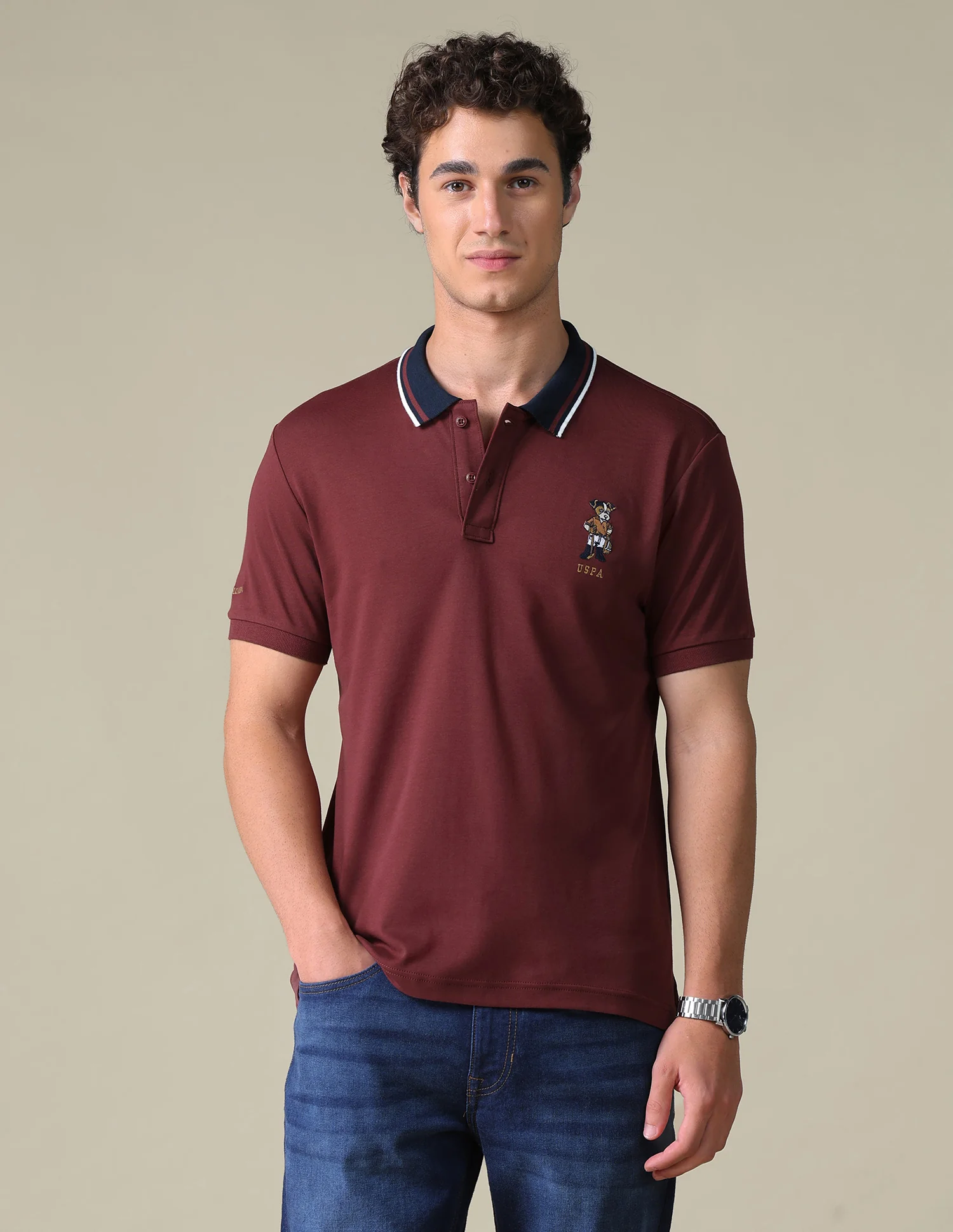 Regular Fit Solid Polo Shirt