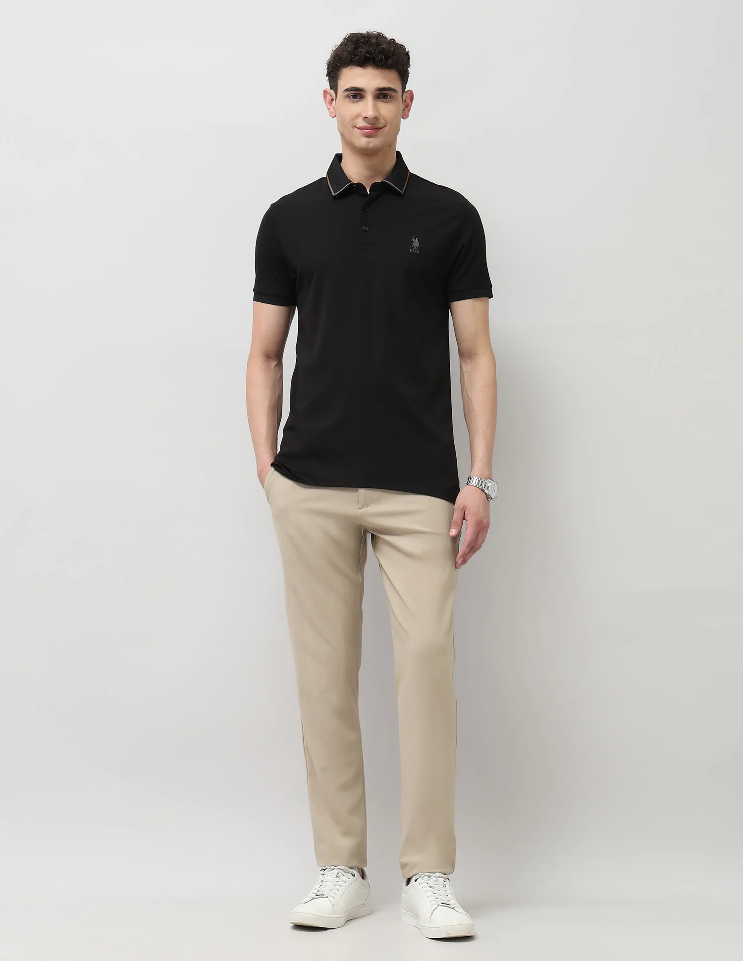 Regular Fit Solid Polo Shirt - Image 3
