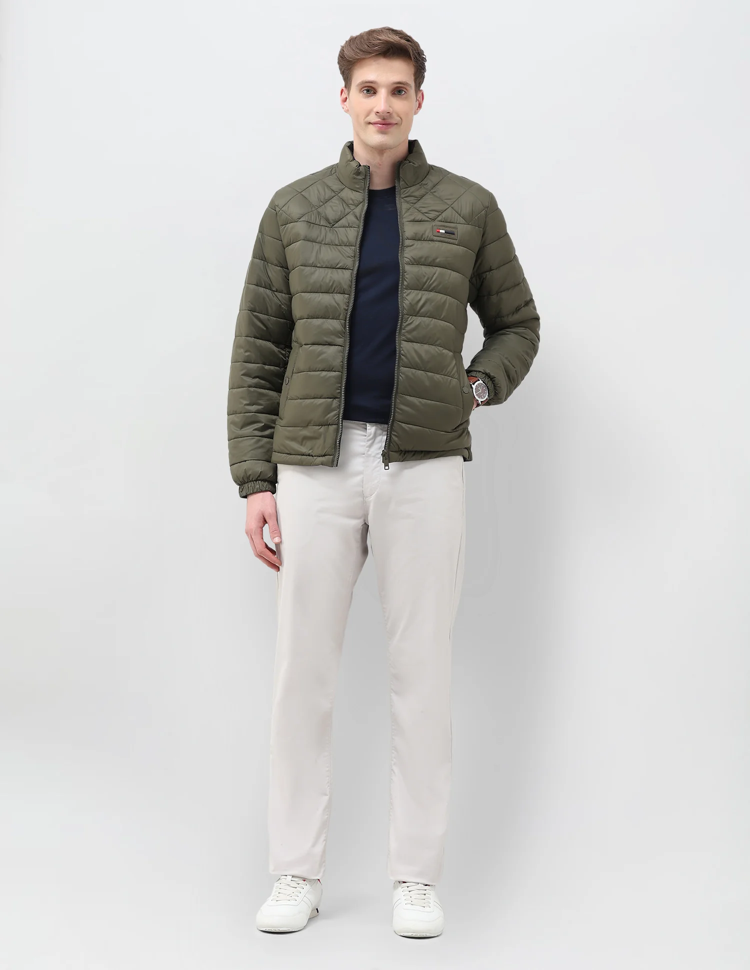 Regular Fit Solid Puffer Jacket - Image 3