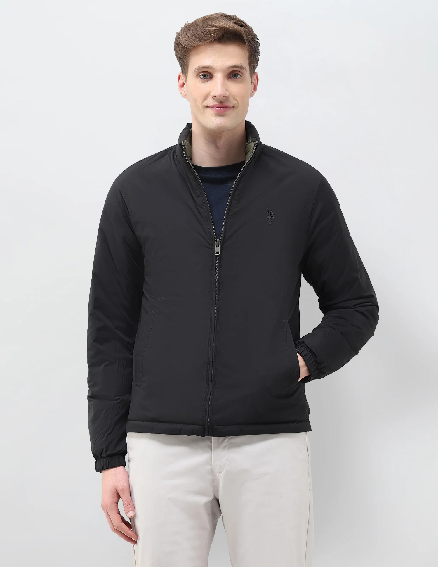 Regular Fit Solid Puffer Jacket - Image 8