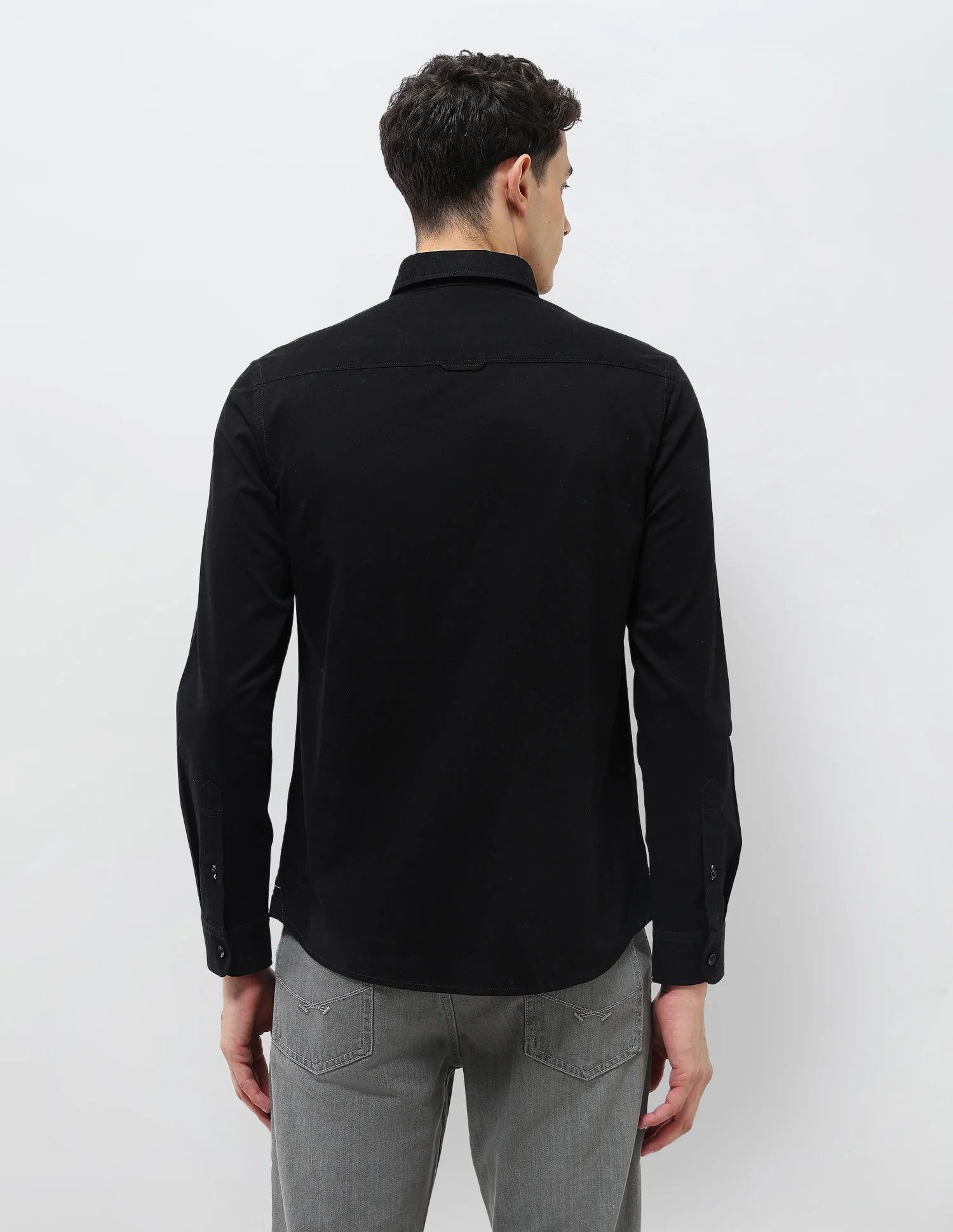 Regular Fit Solid Shirt - Image 5