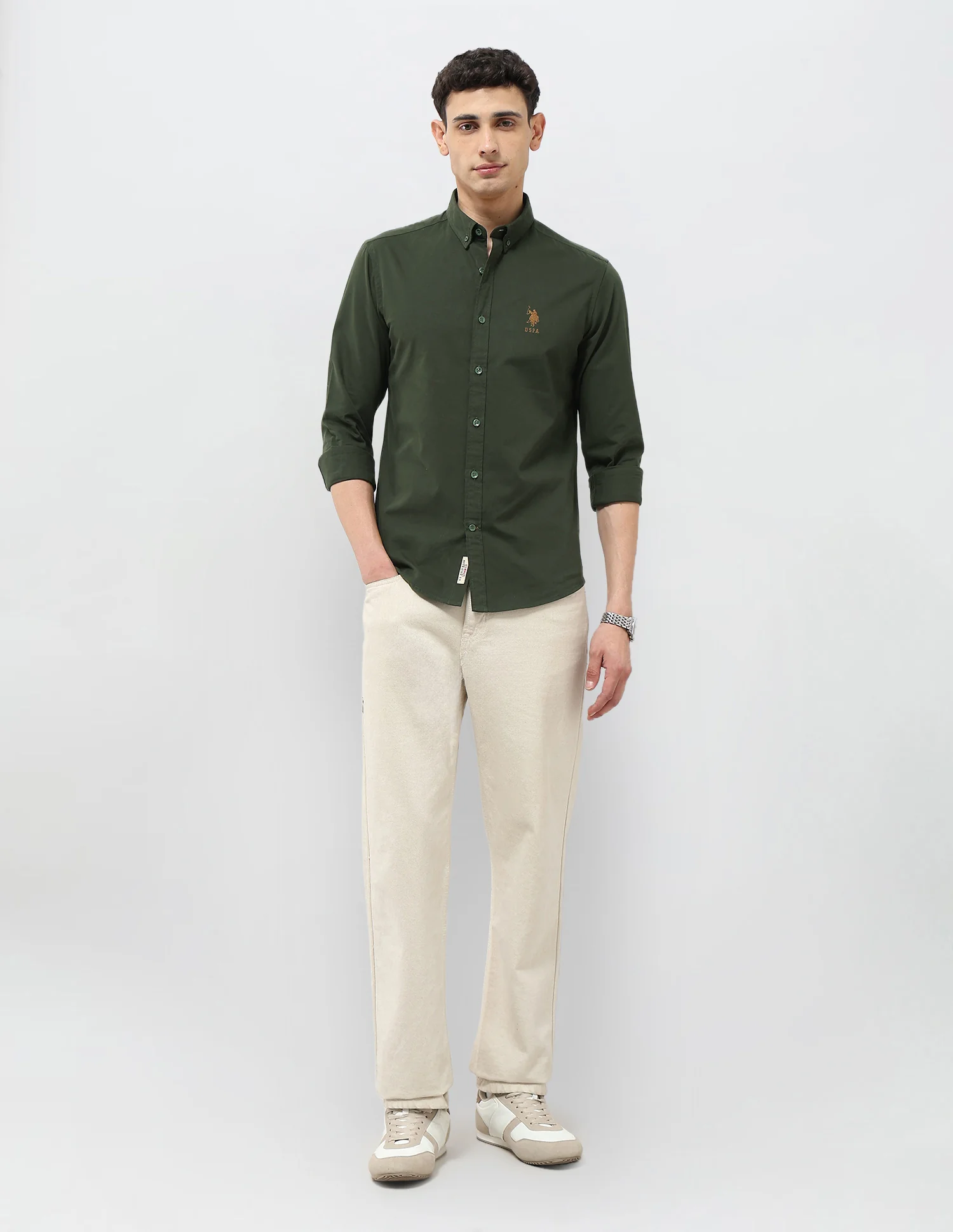 Regular Fit Solid Shirt - Image 3
