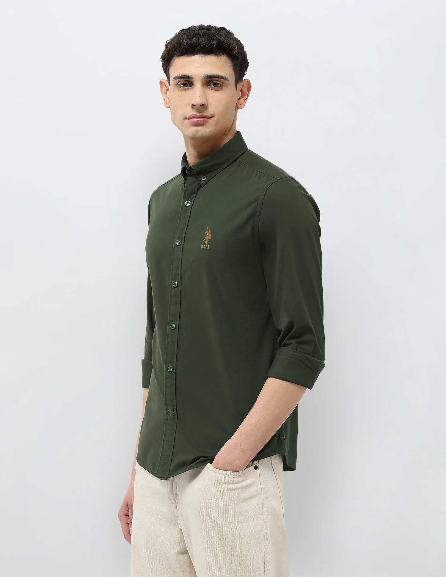 Regular Fit Solid Shirt - Image 4