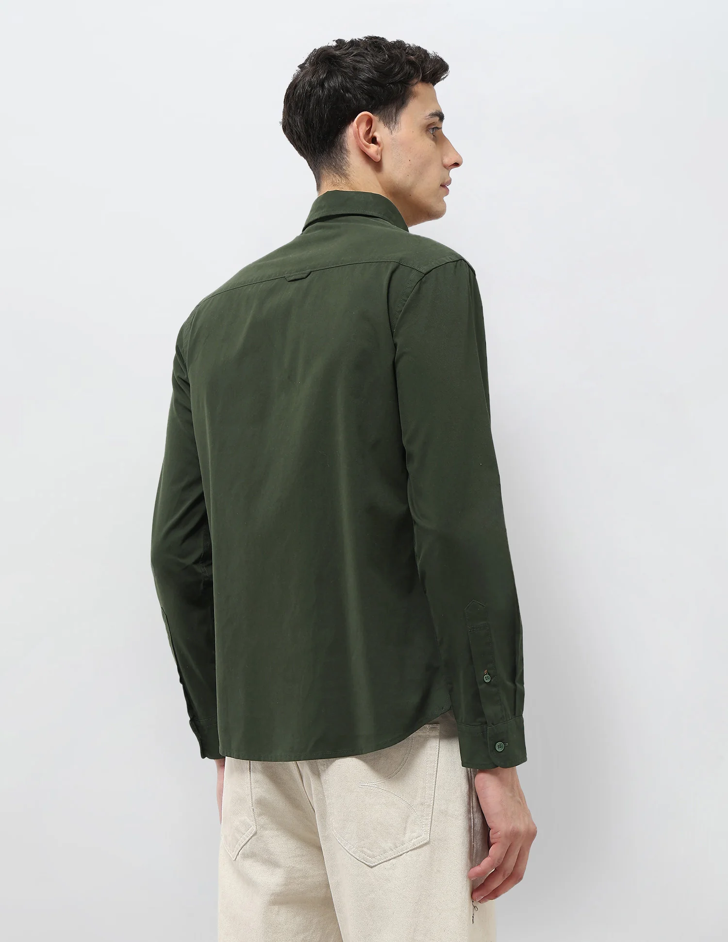 Regular Fit Solid Shirt - Image 5