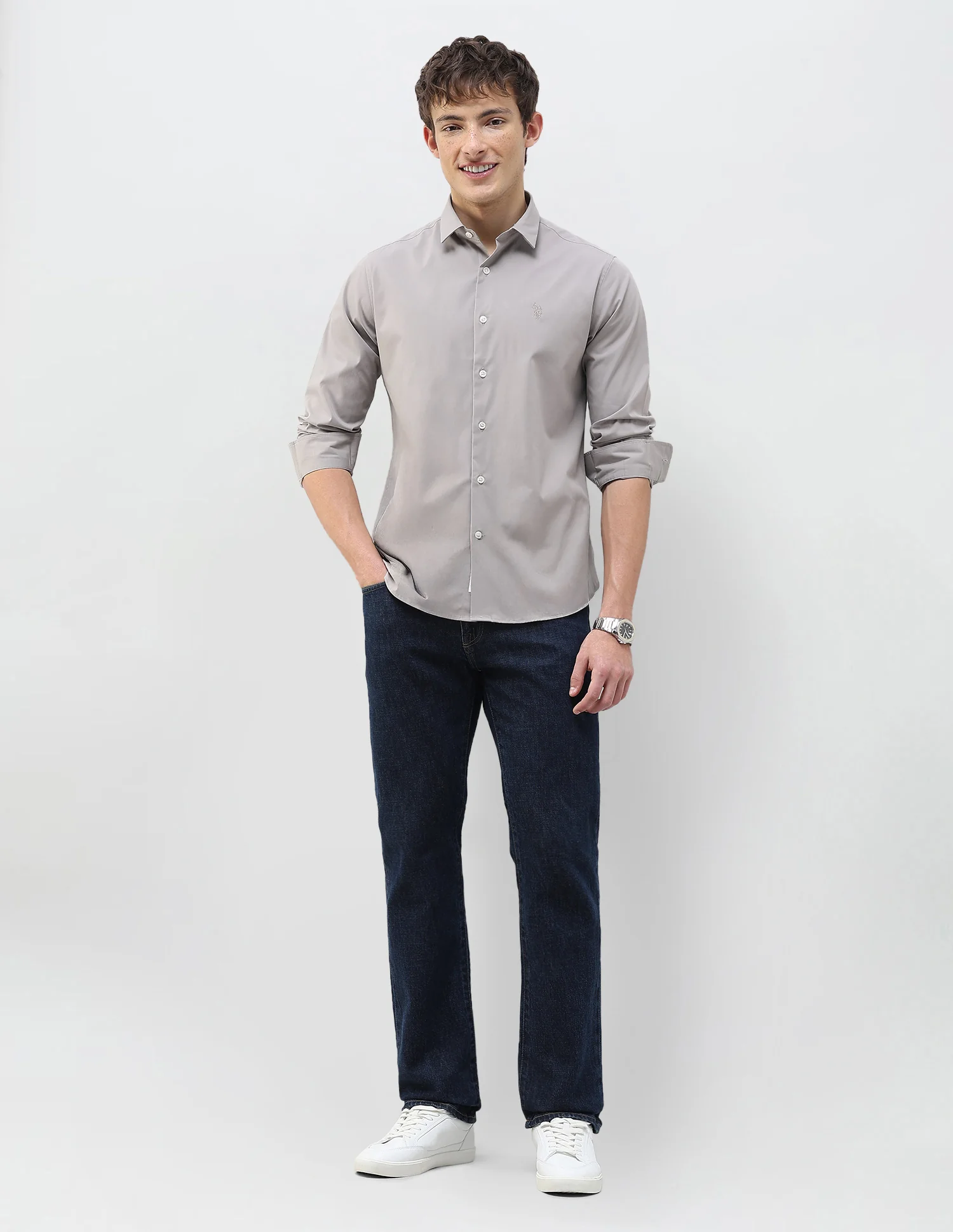 Regular Fit Solid Shirt - Image 3