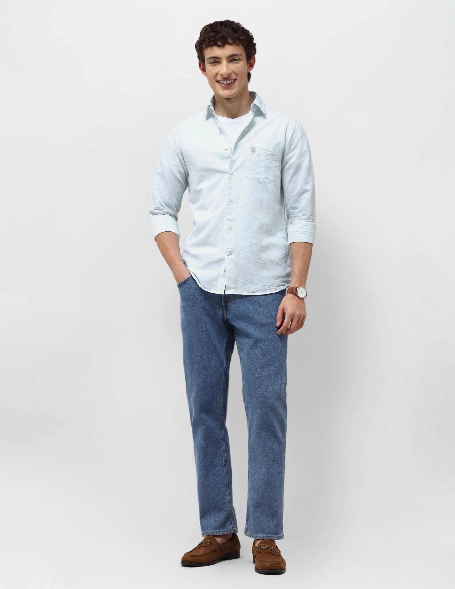 Regular Fit Solid Shirt - Image 3