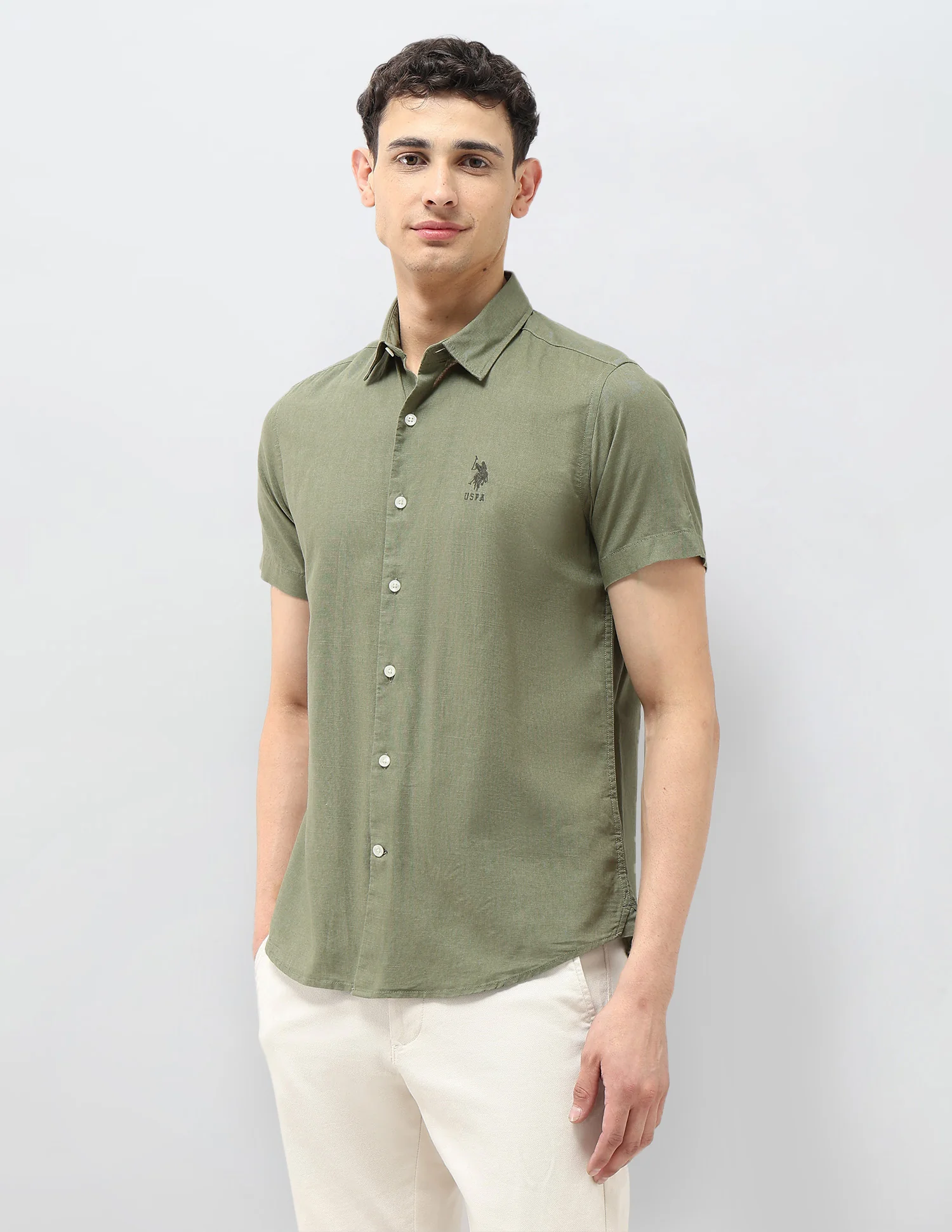 Regular Fit Solid Shirt - Image 4