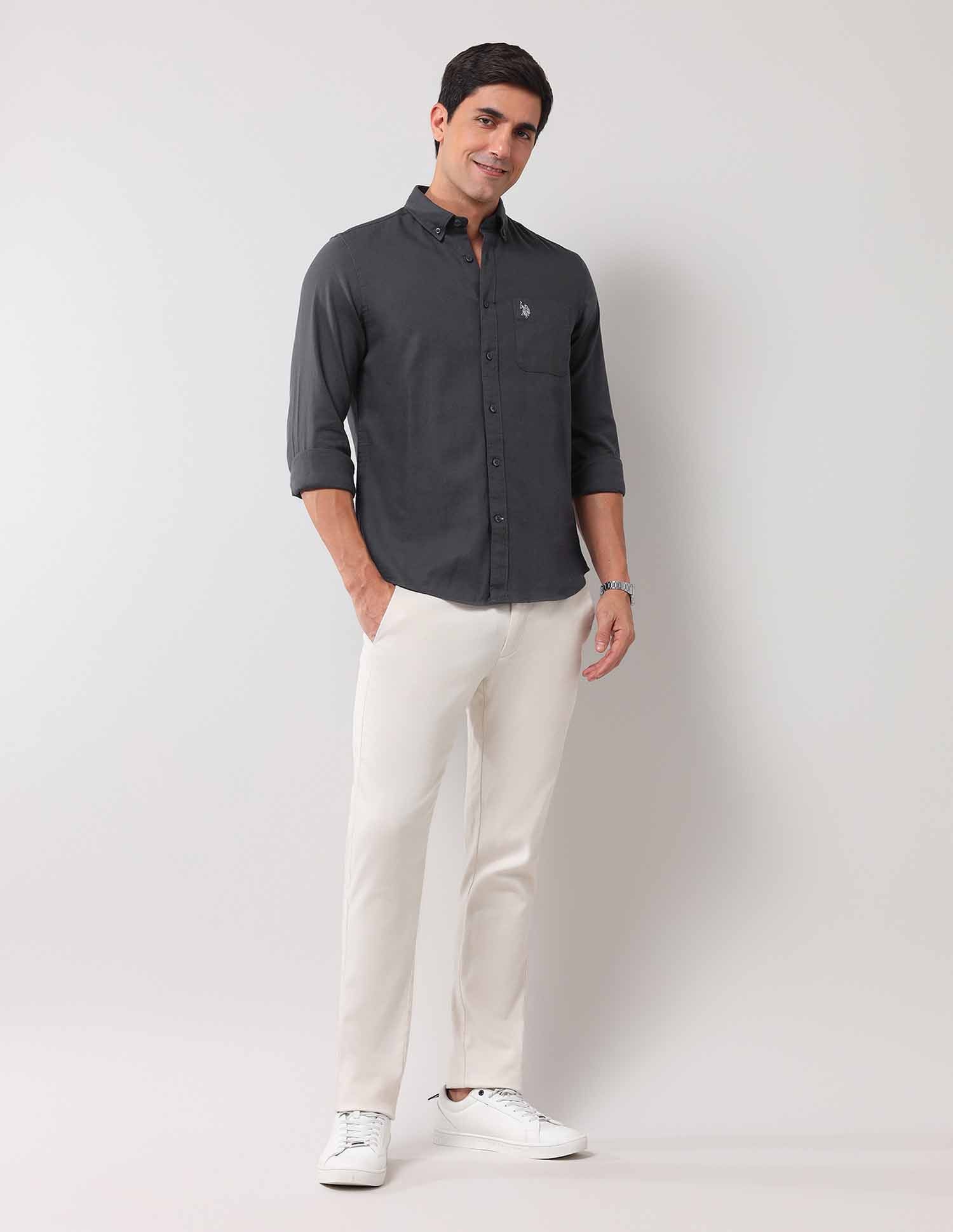 Regular Fit Solid Shirt - Image 3