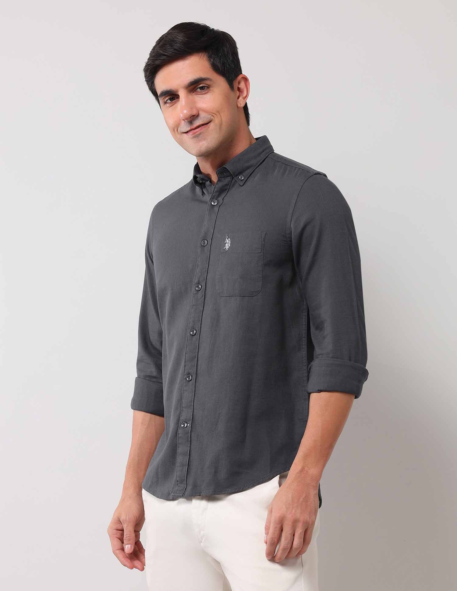 Regular Fit Solid Shirt - Image 4