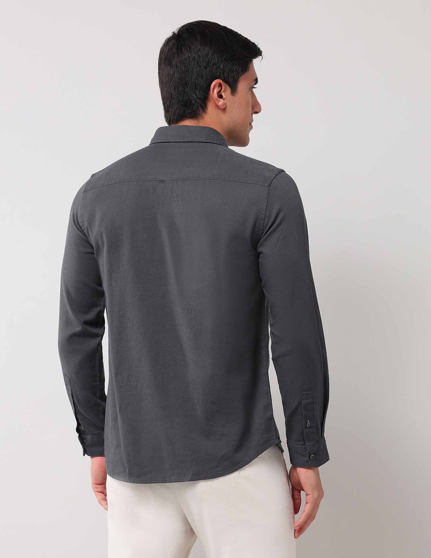 Regular Fit Solid Shirt - Image 5
