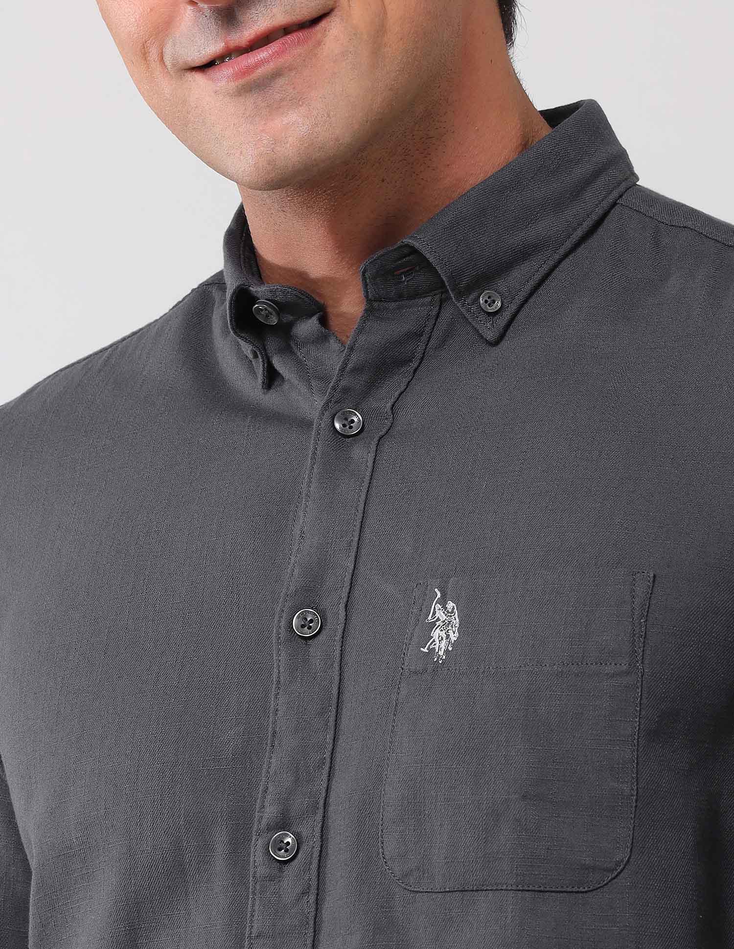 Regular Fit Solid Shirt - Image 7