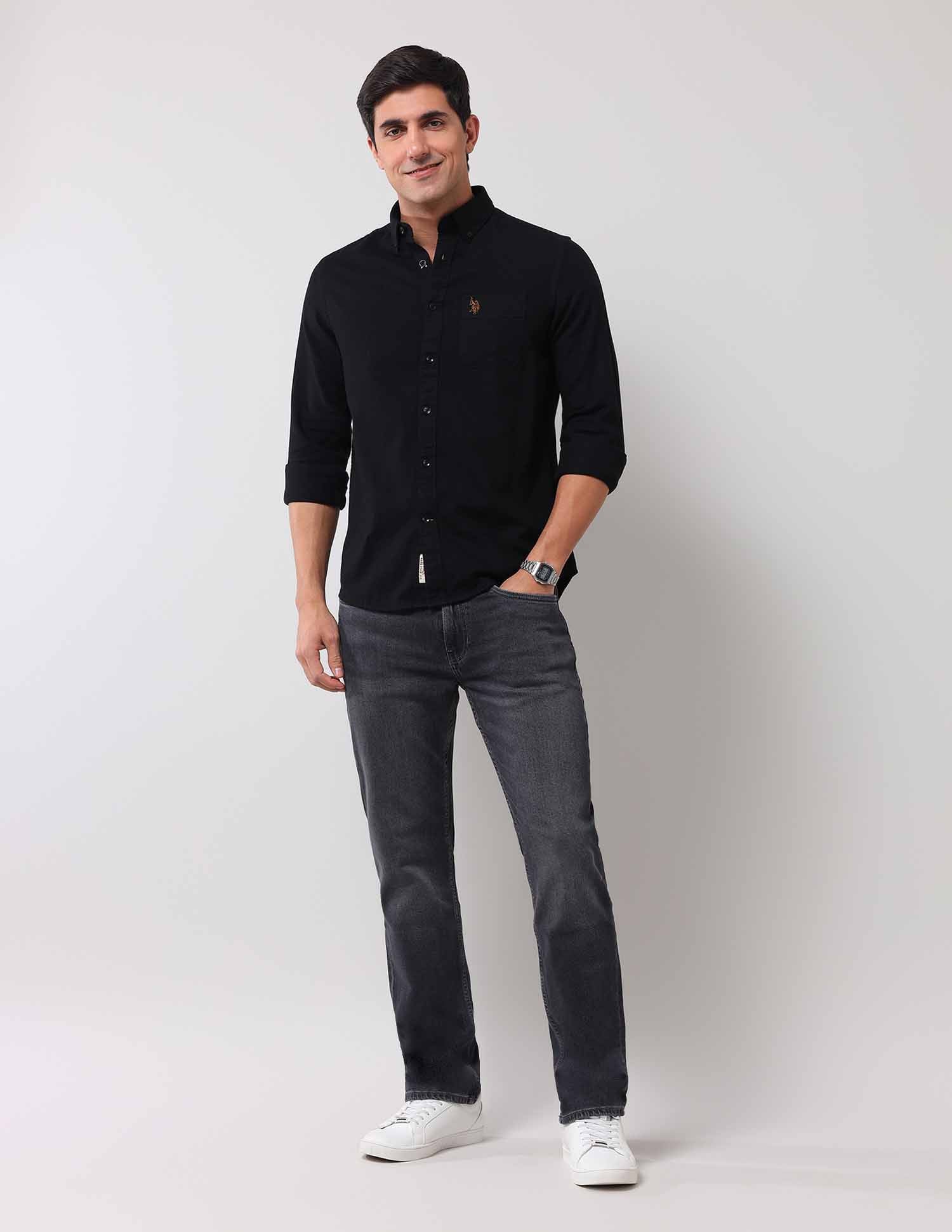 Regular Fit Solid Shirt - Image 3