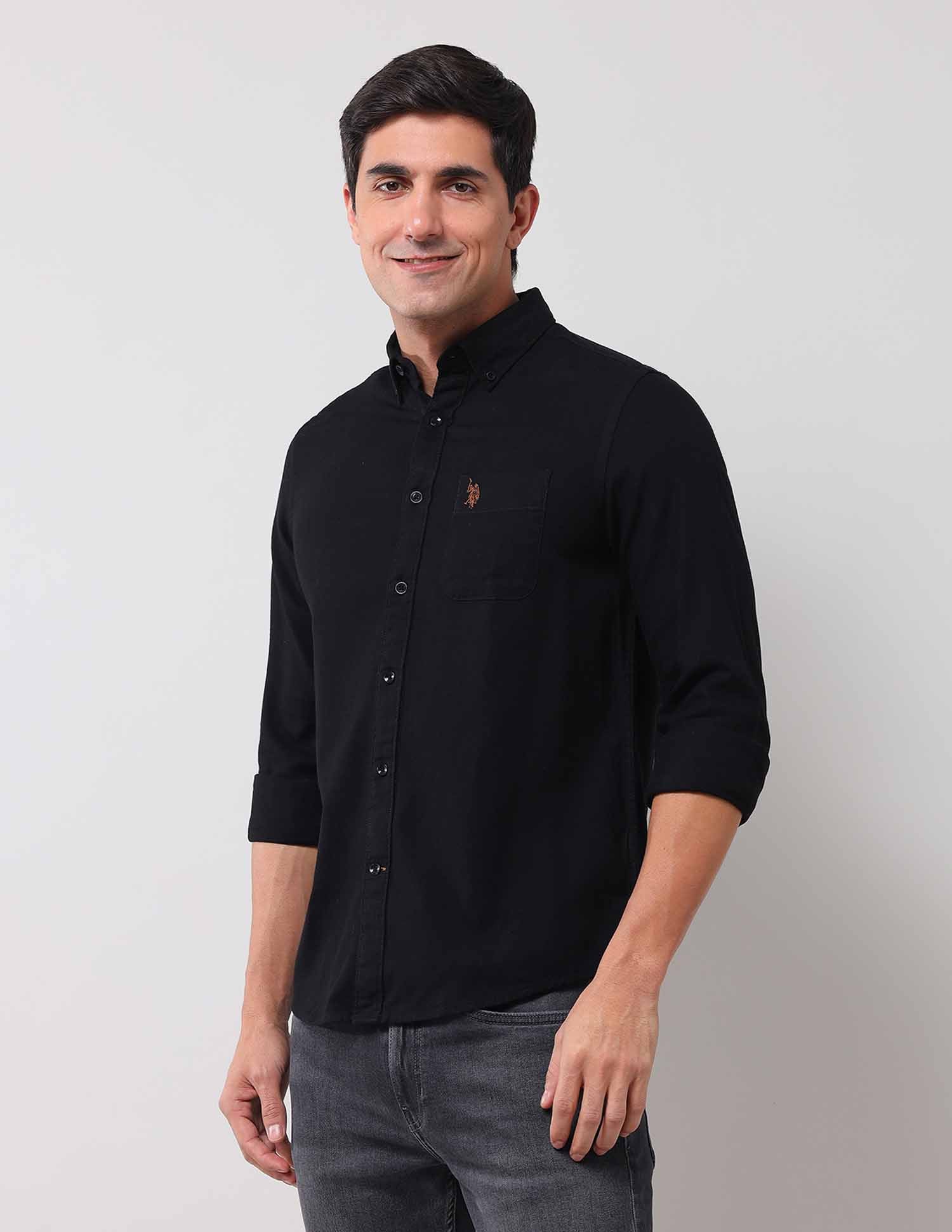 Regular Fit Solid Shirt - Image 4