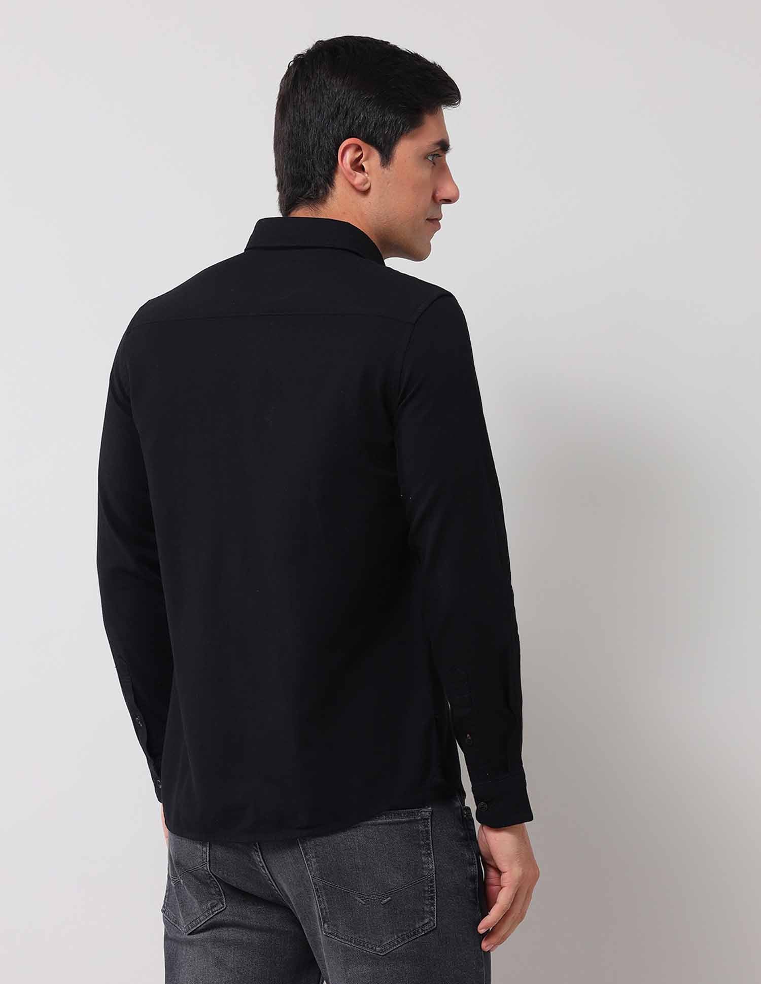 Regular Fit Solid Shirt - Image 5