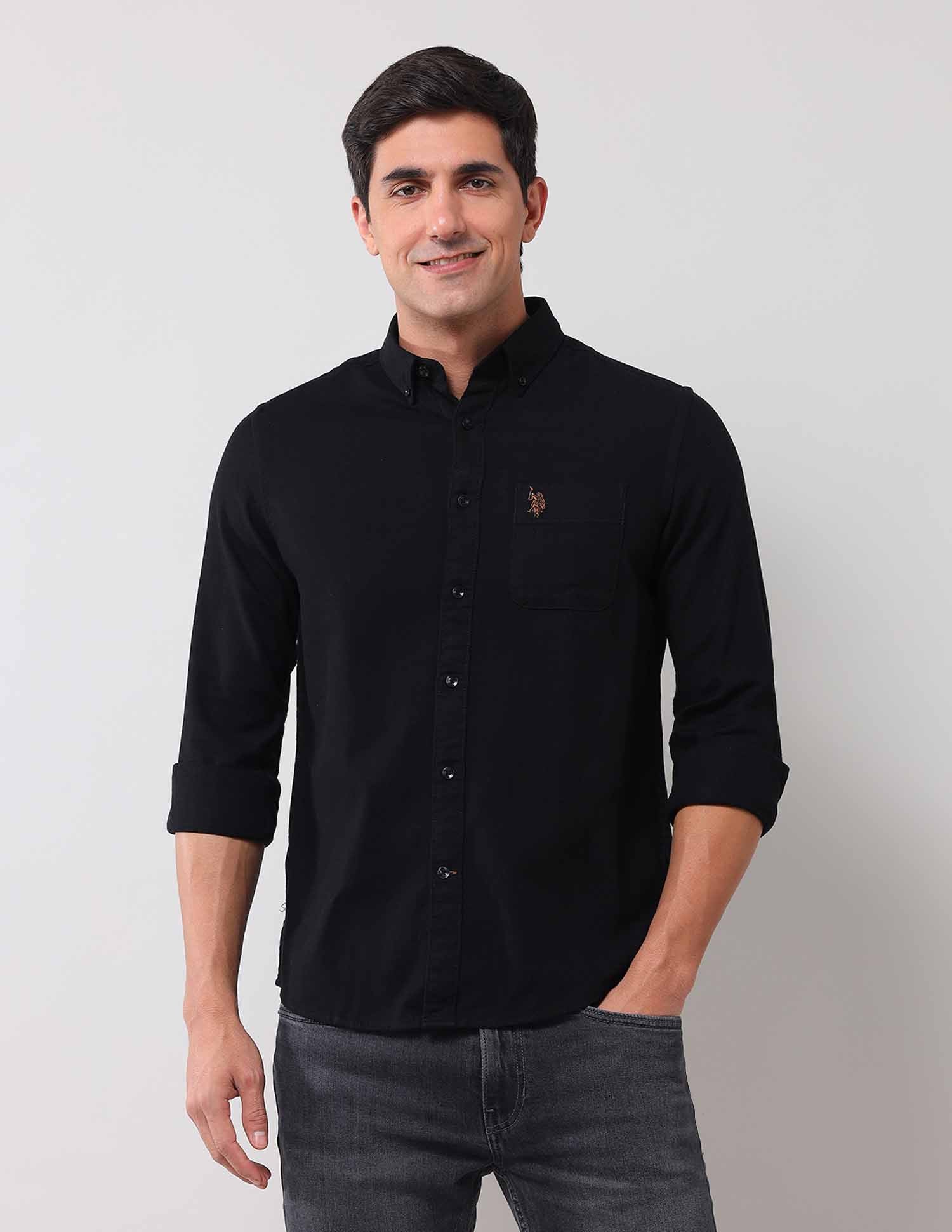 Regular Fit Solid Shirt - Image 6