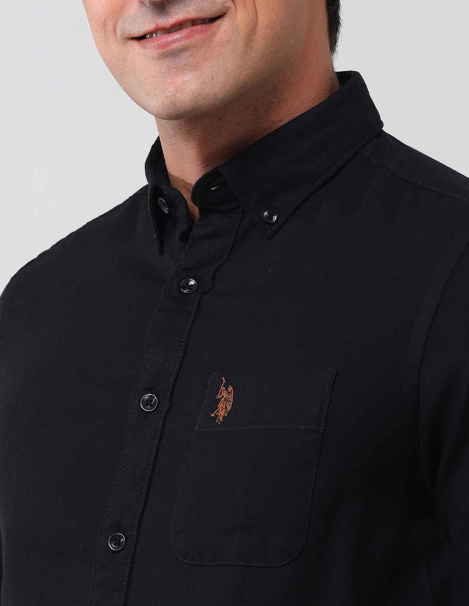 Regular Fit Solid Shirt - Image 7