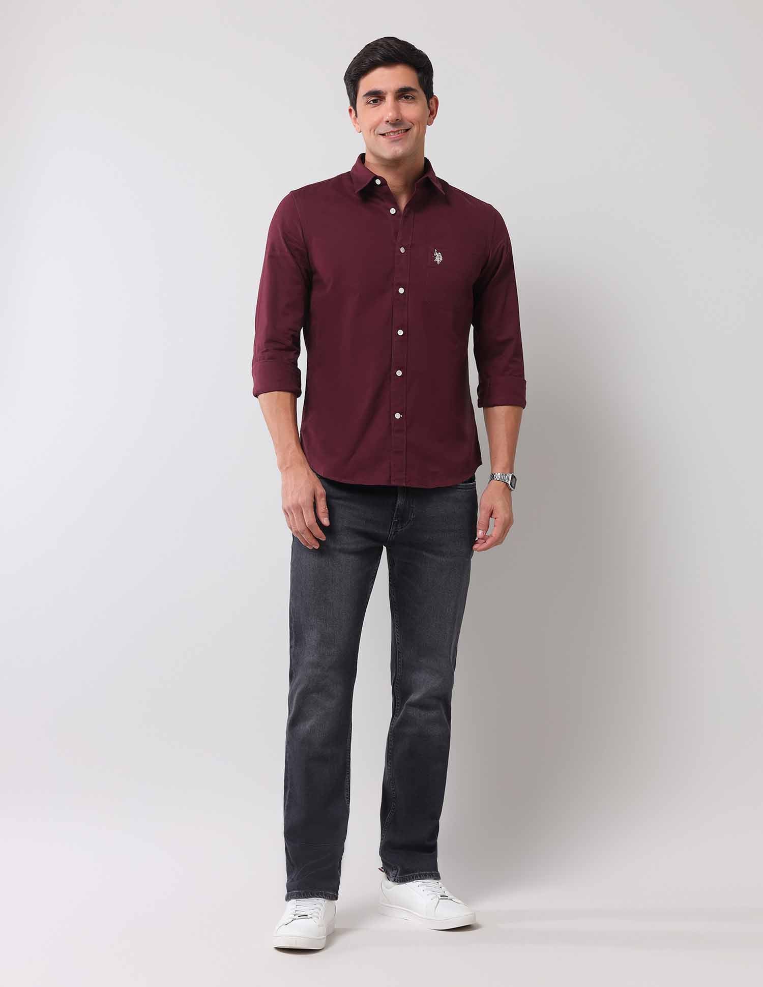 Regular Fit Solid Shirt - Image 3