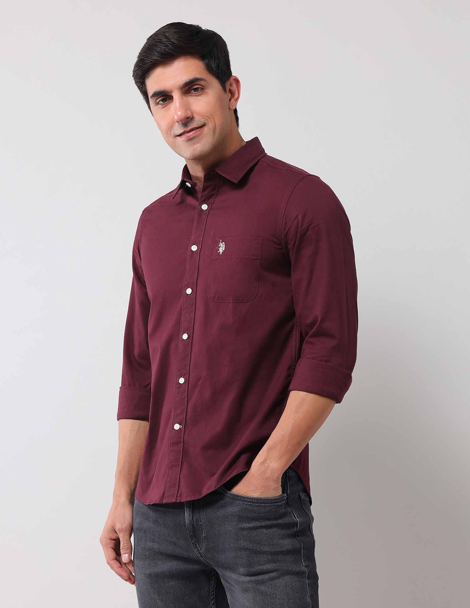 Regular Fit Solid Shirt - Image 4