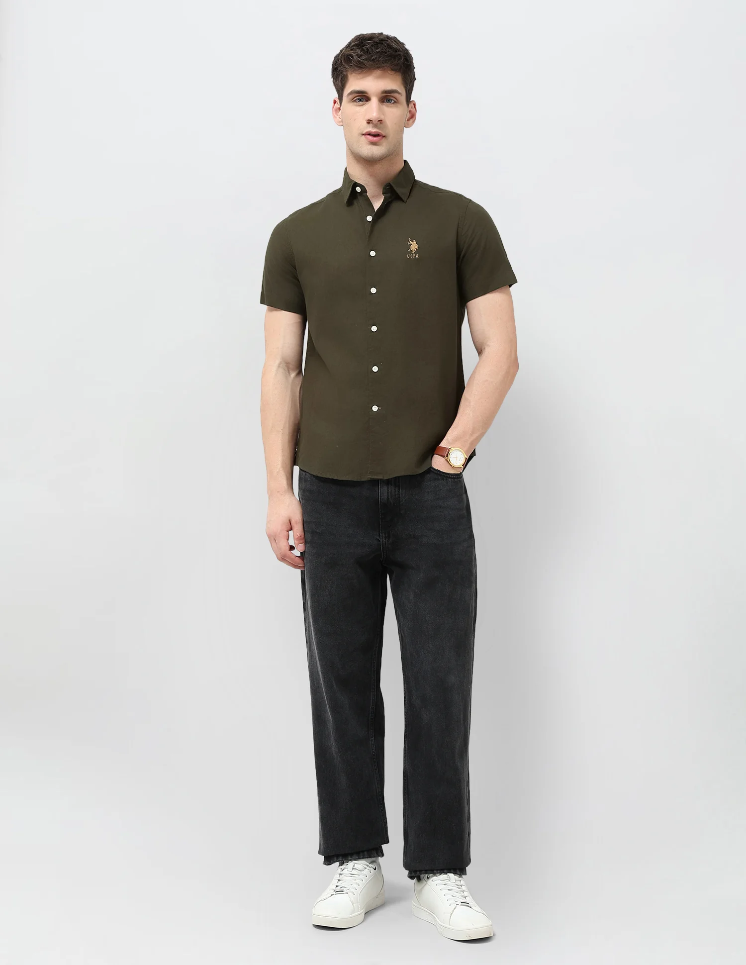 Regular Fit Solid Shirt - Image 3