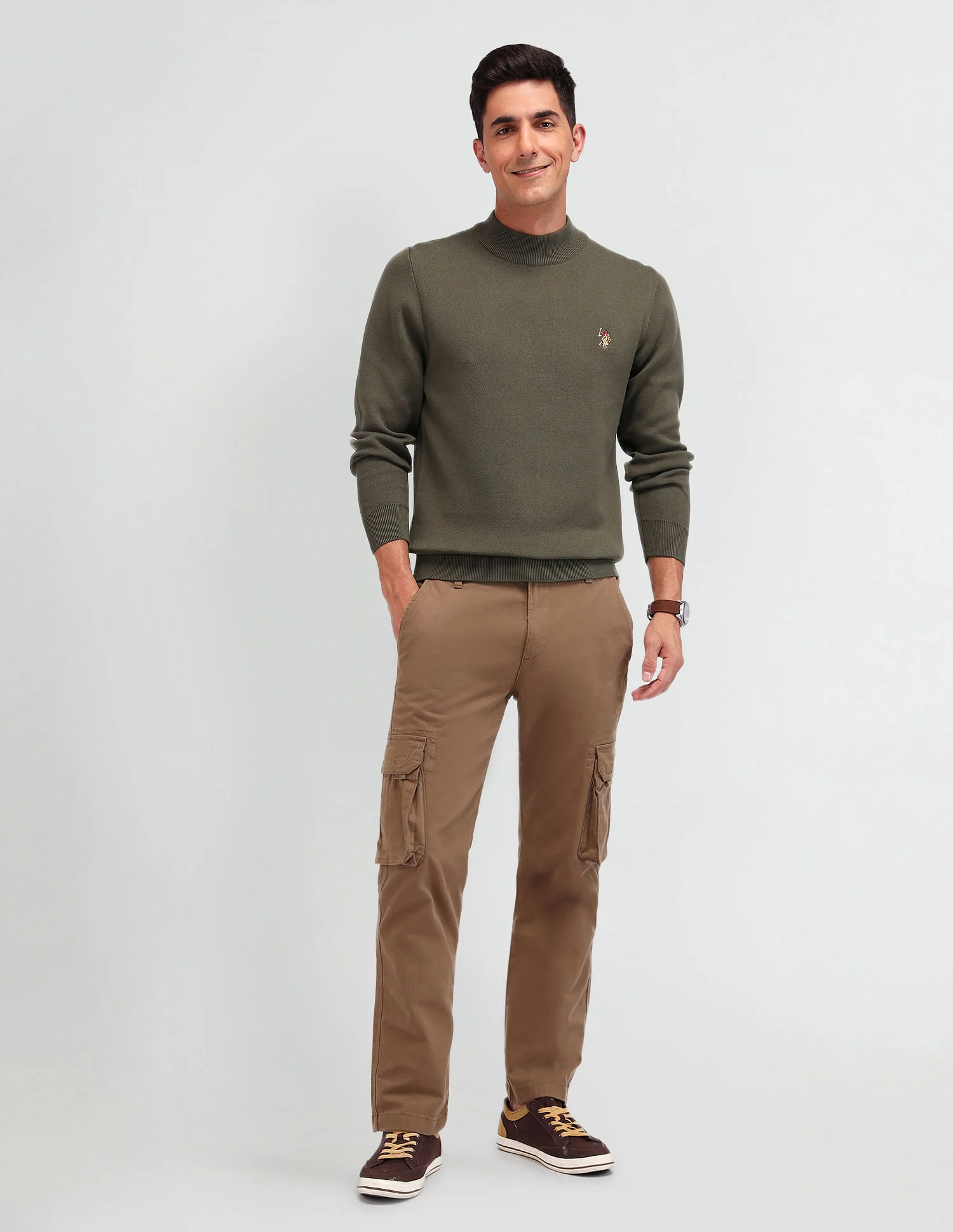 Regular Fit Solid Sweater - Image 3
