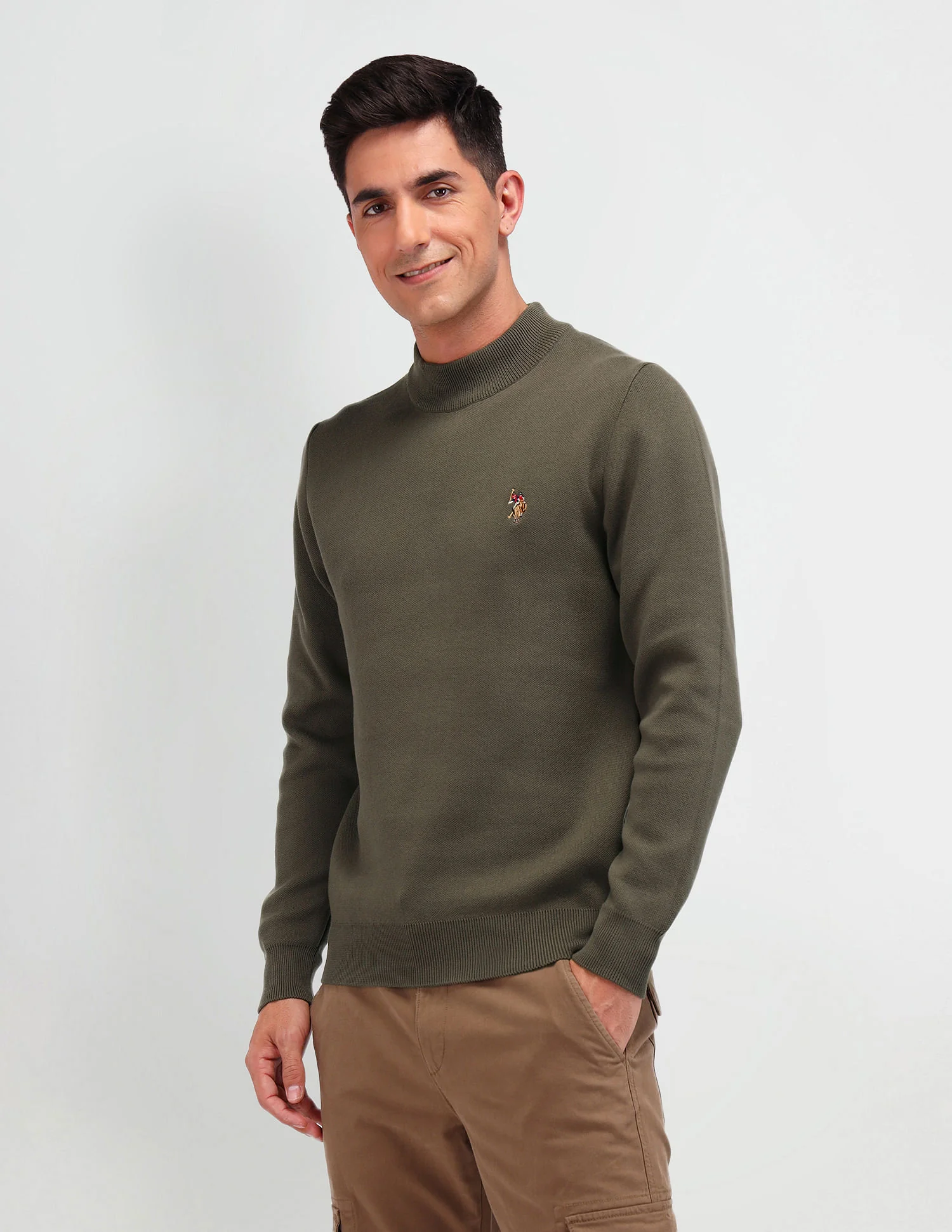 Regular Fit Solid Sweater - Image 4