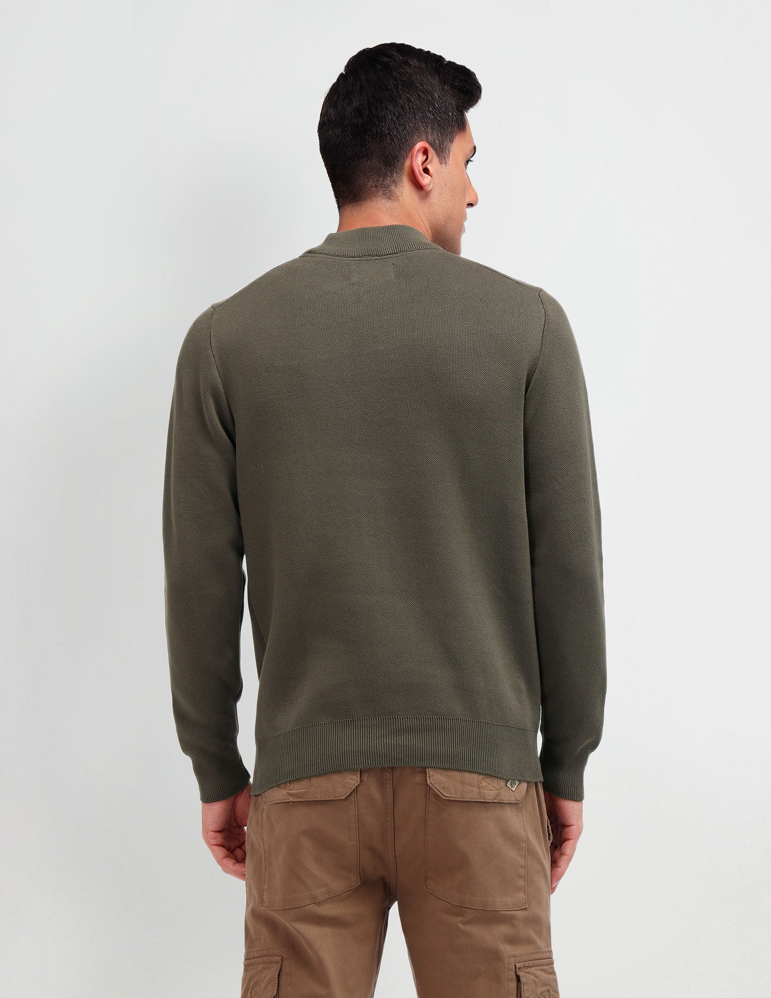 Regular Fit Solid Sweater - Image 5