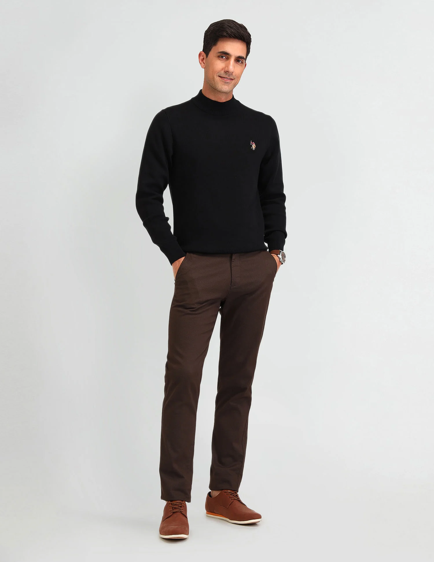 Regular Fit Solid Sweater - Image 3