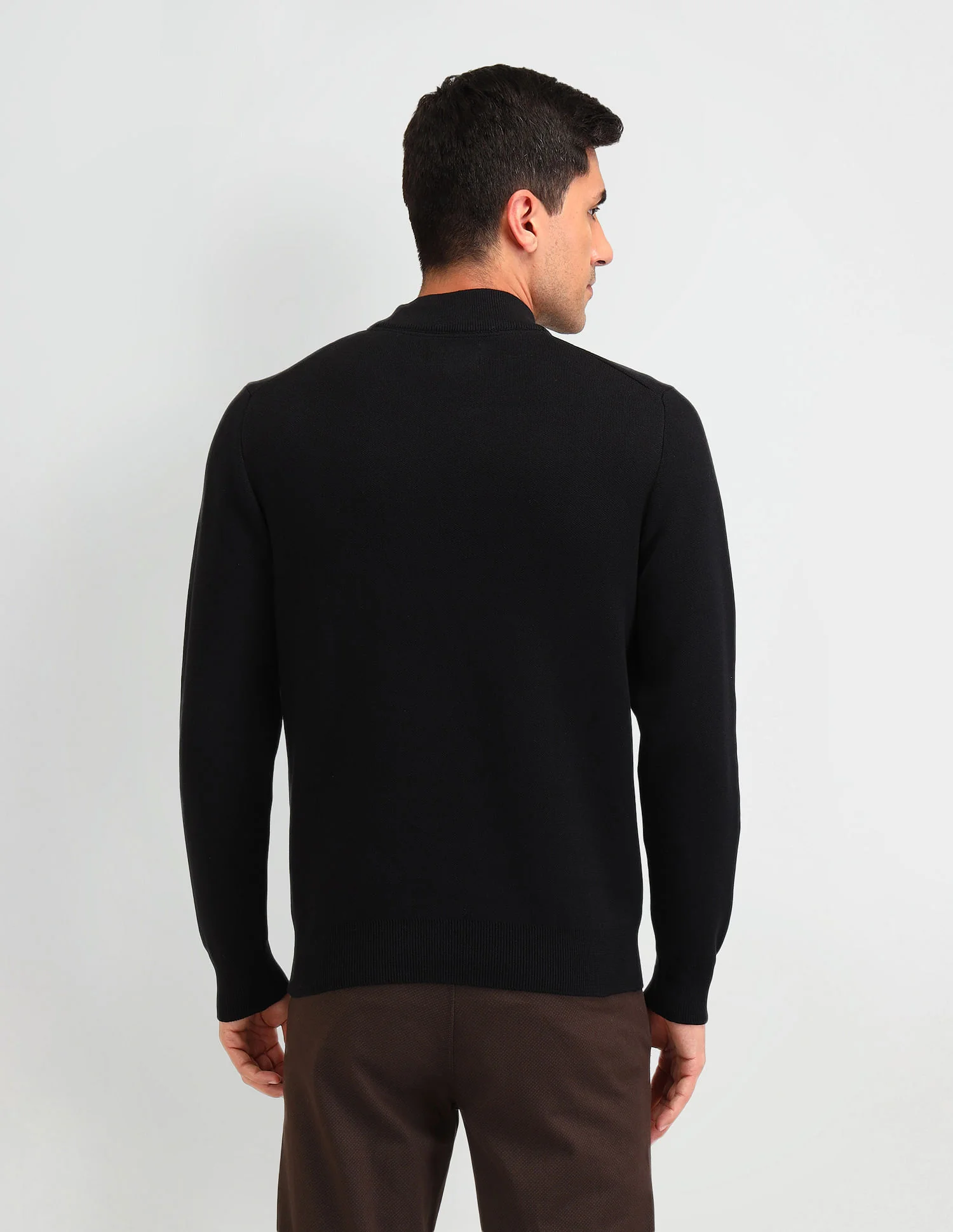 Regular Fit Solid Sweater - Image 5