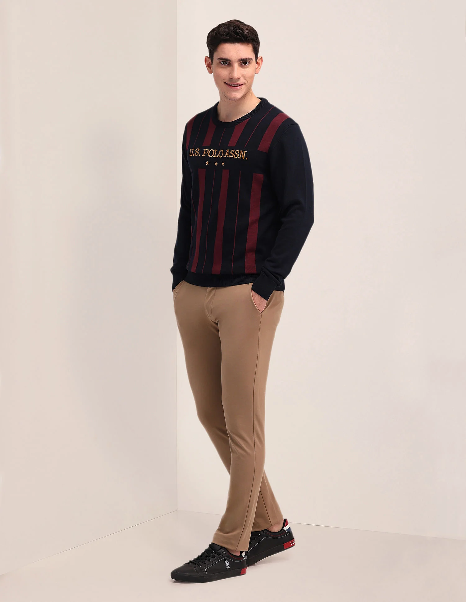 Regular Fit Striped Sweater - Image 3