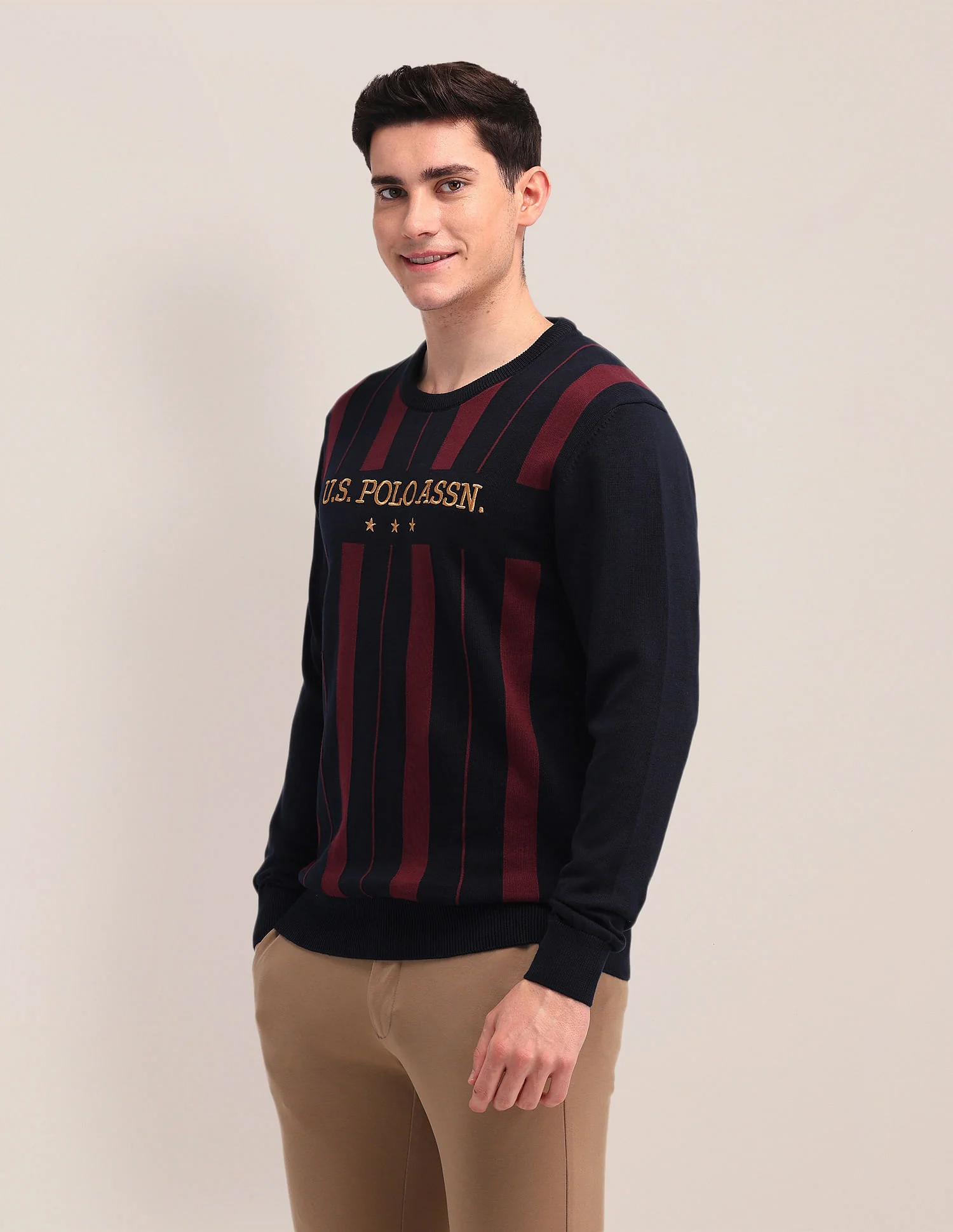 Regular Fit Striped Sweater - Image 4