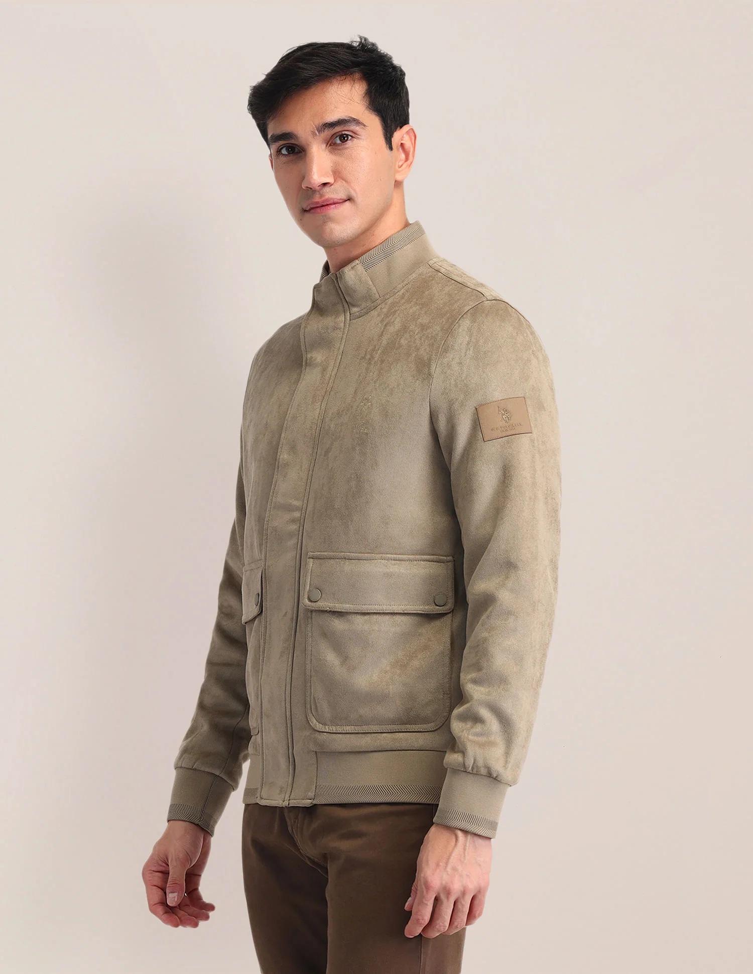 Regular Fit Suede Casual Jacket - Image 4
