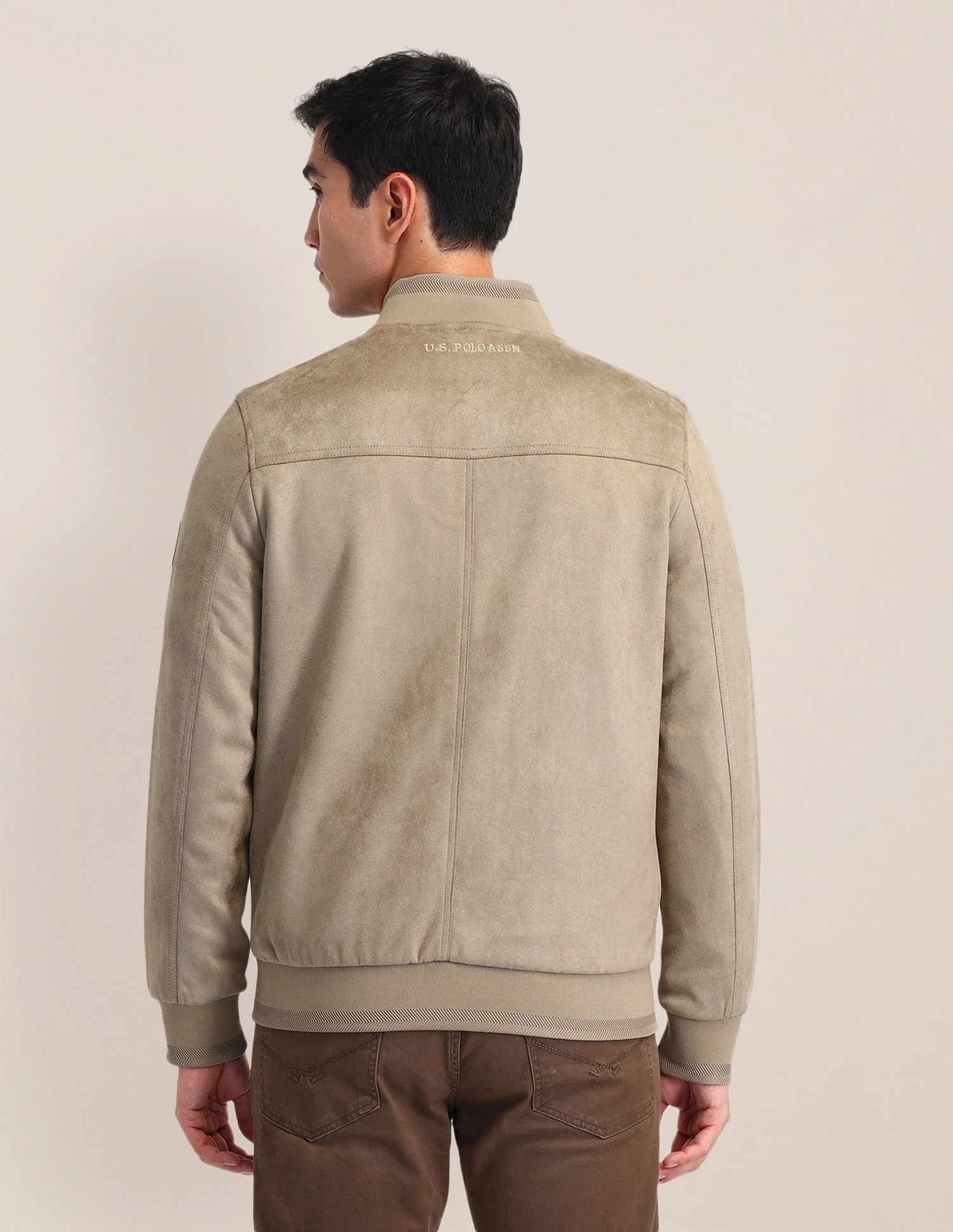 Regular Fit Suede Casual Jacket - Image 5