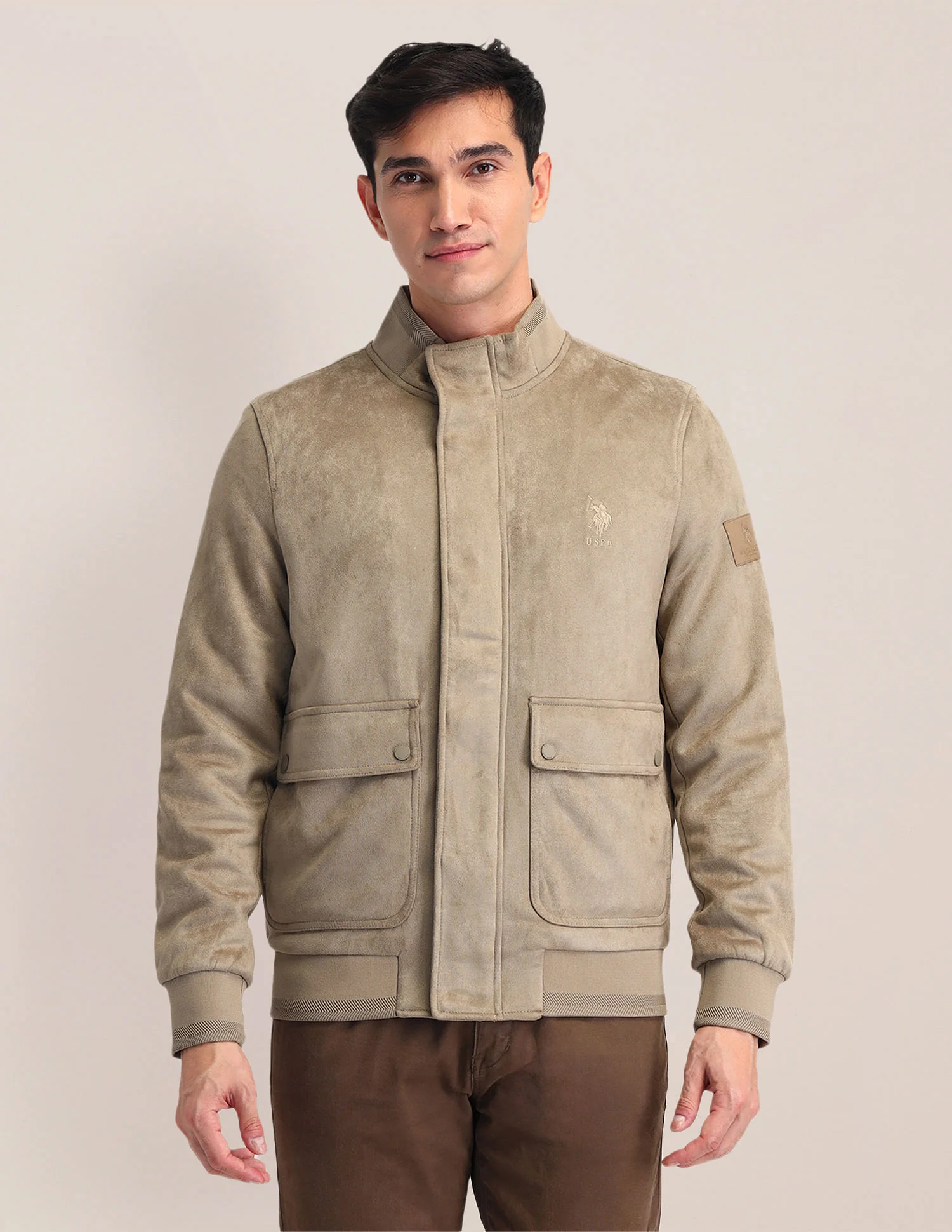 Regular Fit Suede Casual Jacket - Image 6