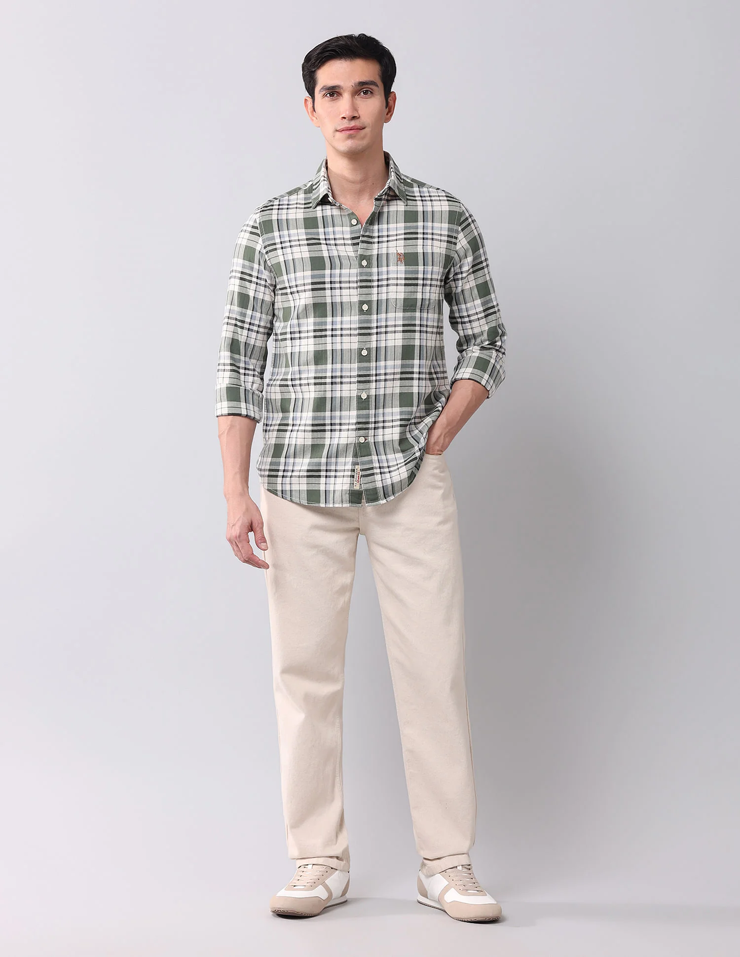Regular Fit Twill Checked Shirt - Image 3