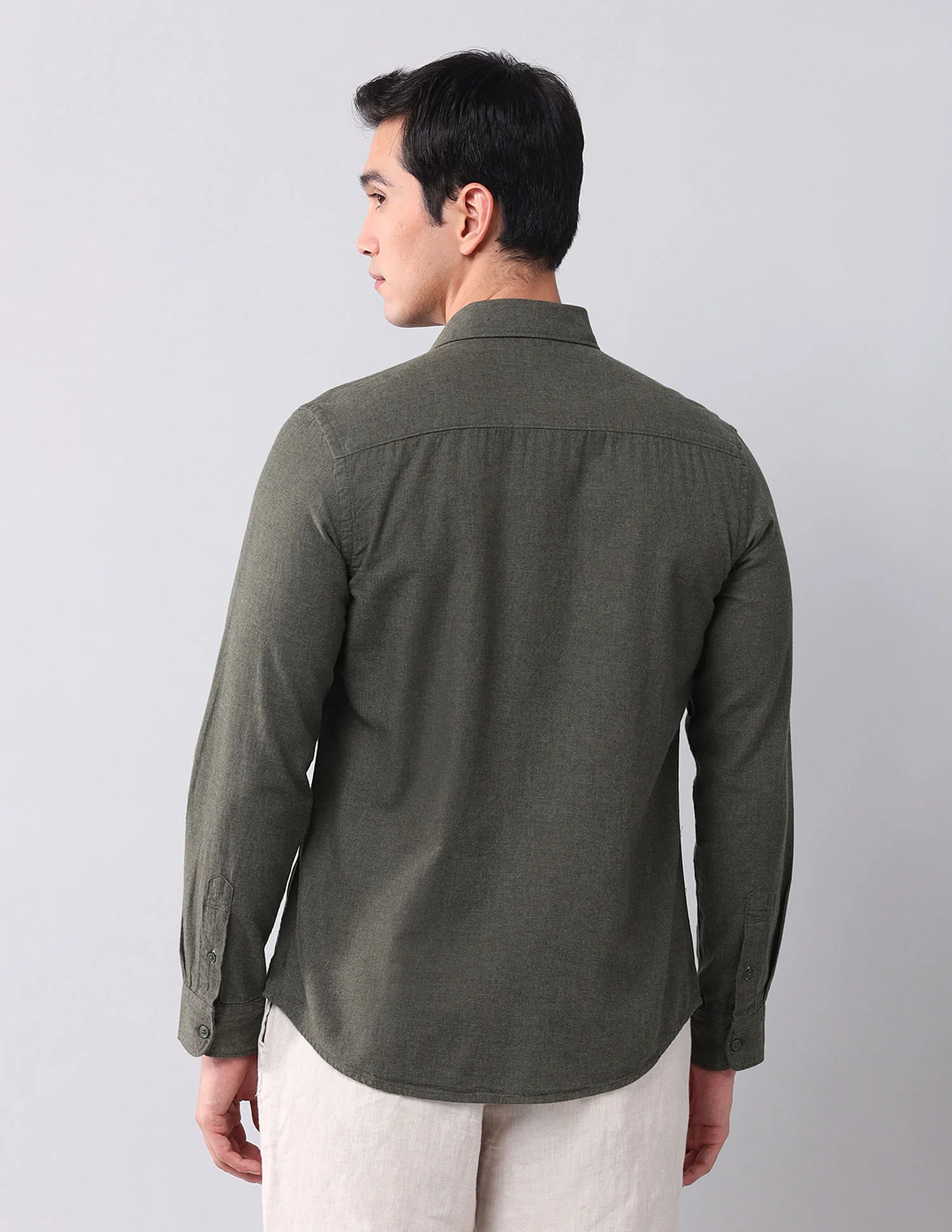 Regular Fit Twill Solid Shirt - Image 5