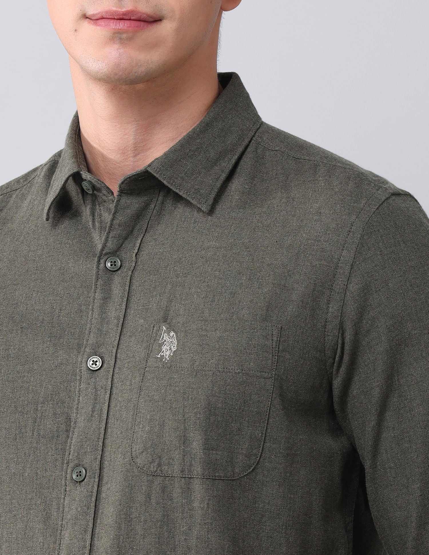 Regular Fit Twill Solid Shirt - Image 7
