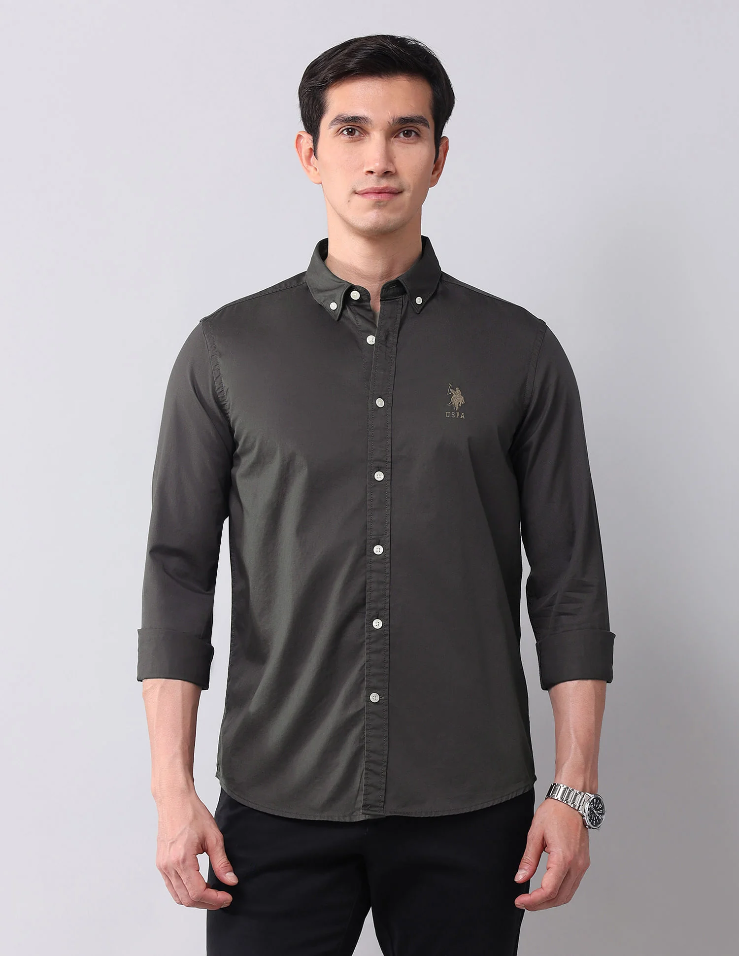 Regular Fit Twill Solid Shirt