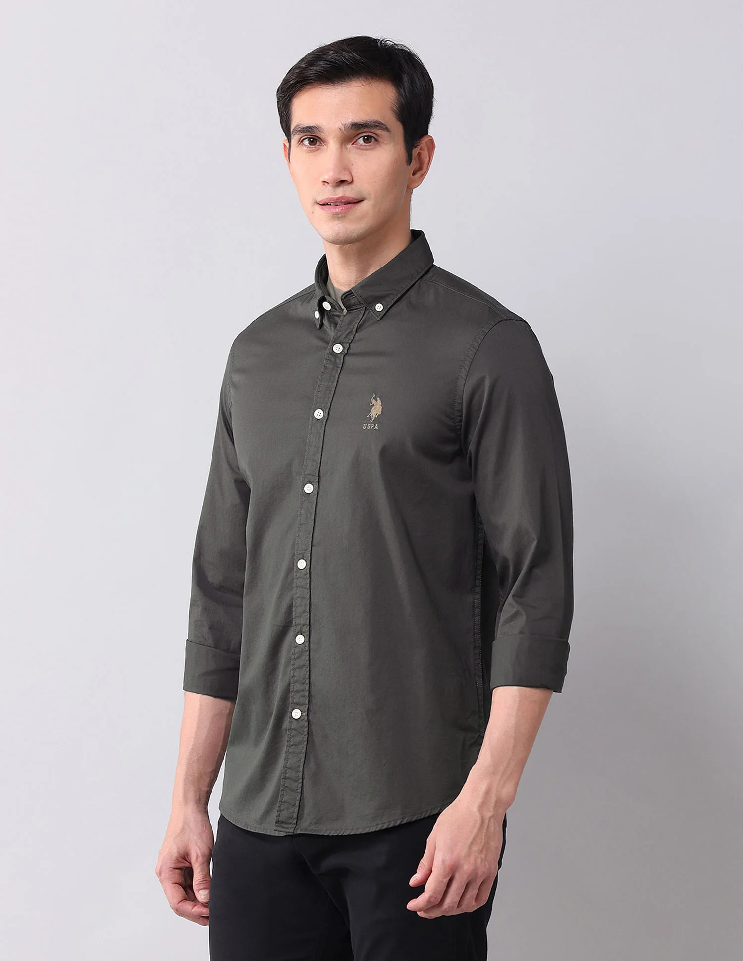 Regular Fit Twill Solid Shirt - Image 4