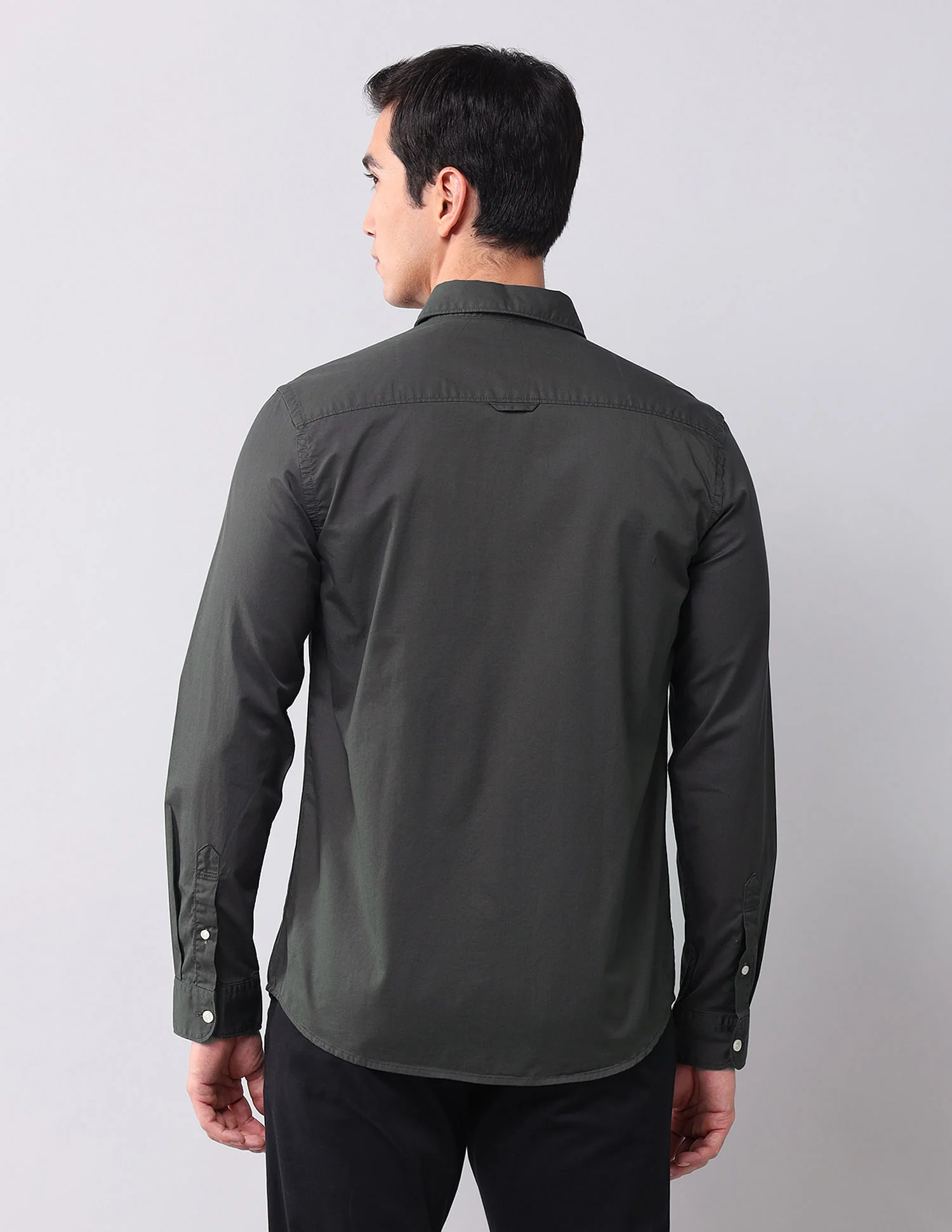 Regular Fit Twill Solid Shirt - Image 5