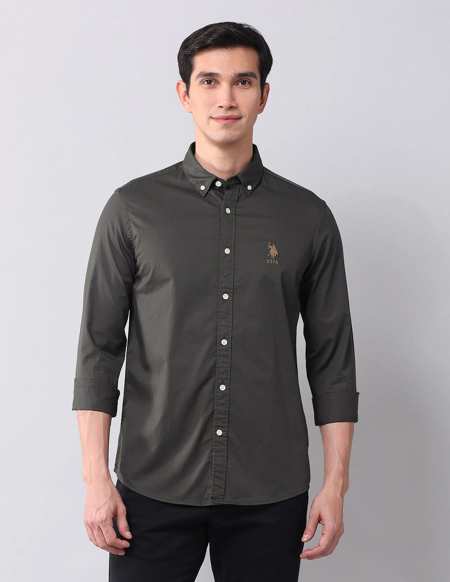 Regular Fit Twill Solid Shirt - Image 6