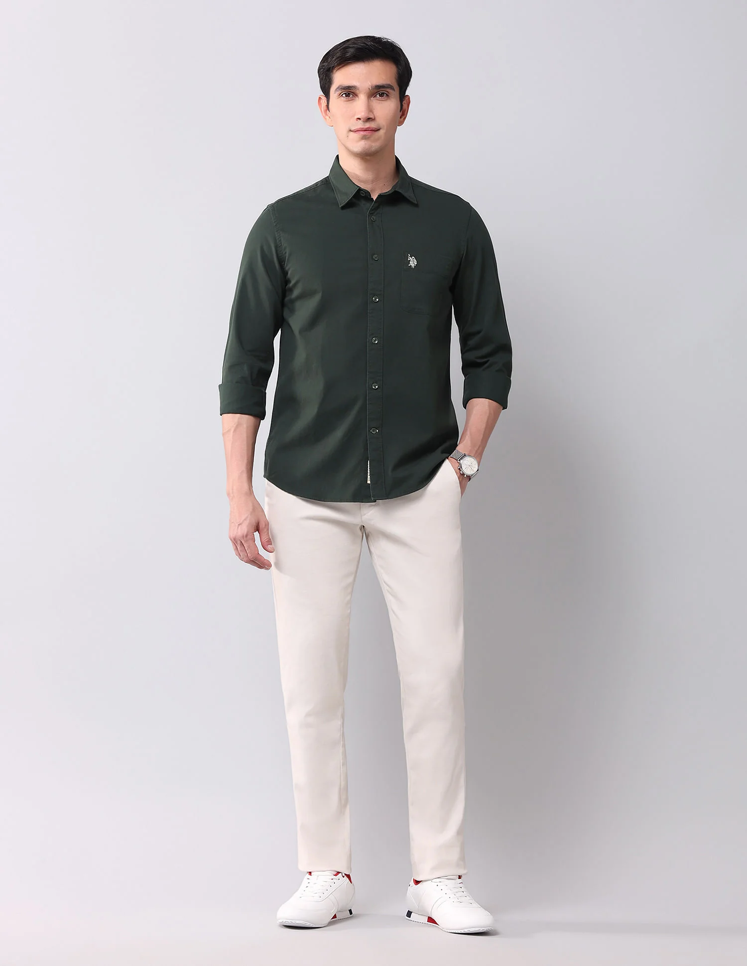 Regular Fit Twill Solid Shirt - Image 3