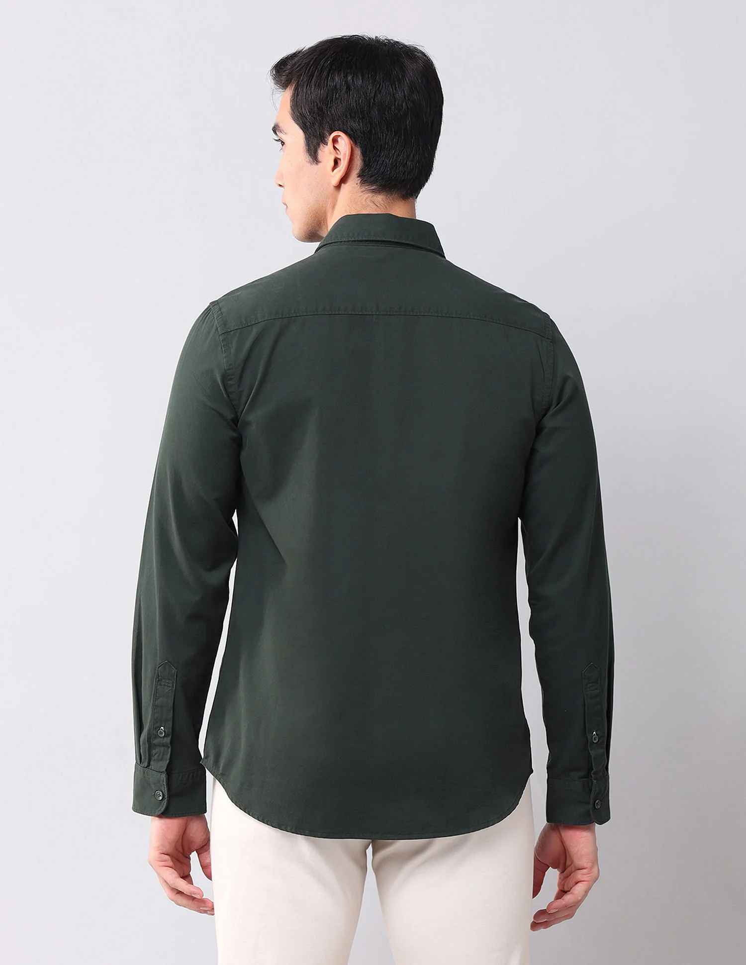Regular Fit Twill Solid Shirt - Image 5