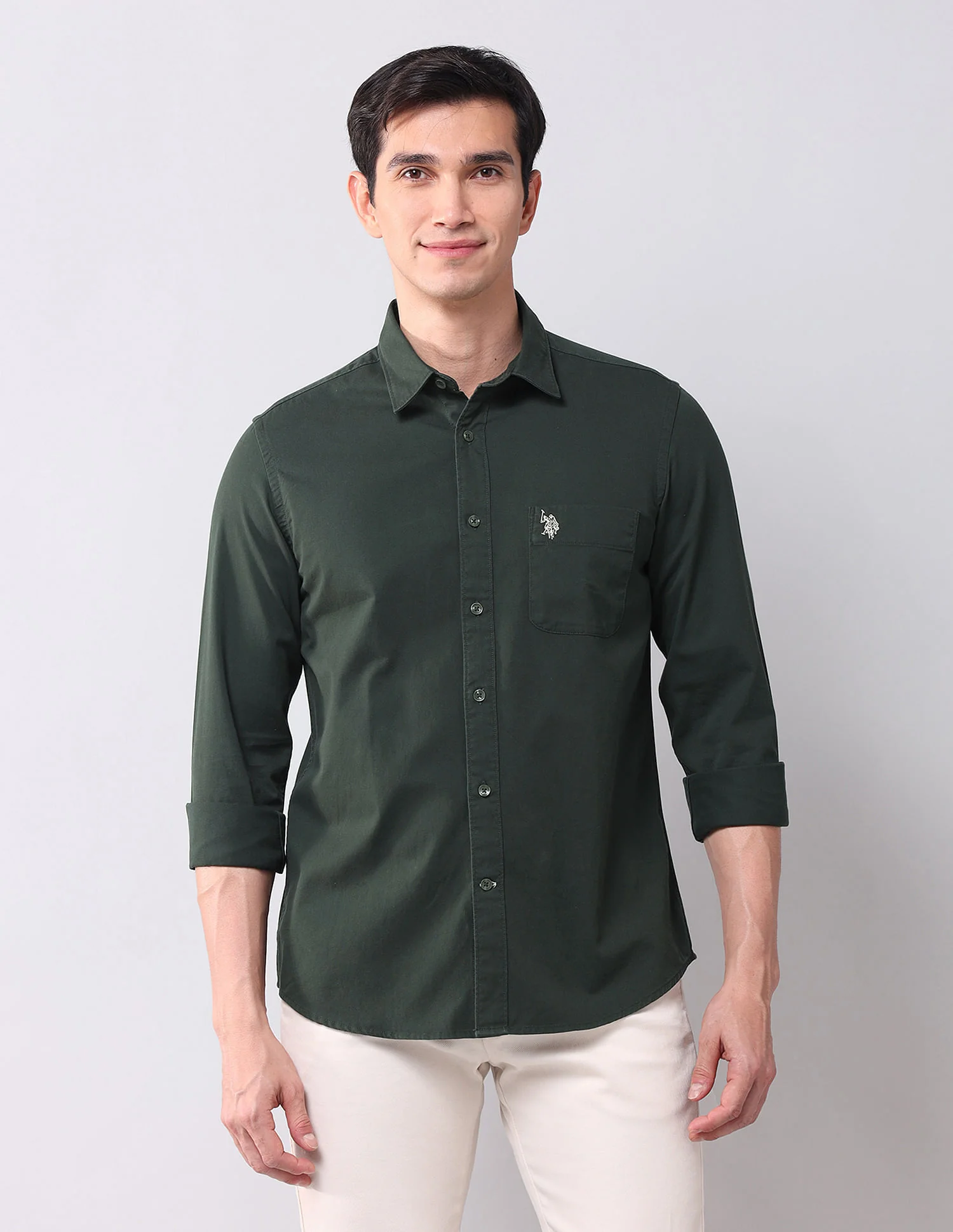 Regular Fit Twill Solid Shirt - Image 6