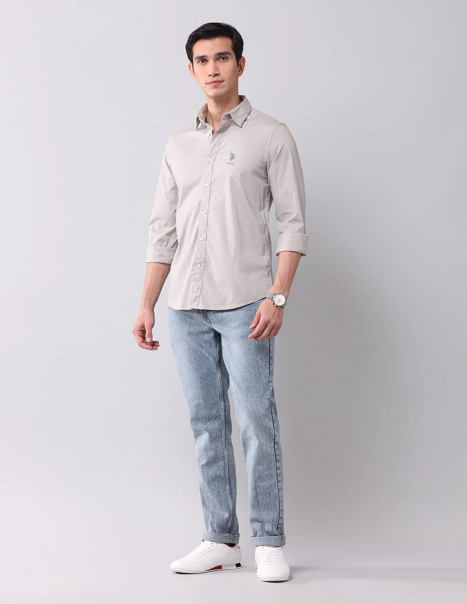 Regular Fit Twill Solid Shirt - Image 3