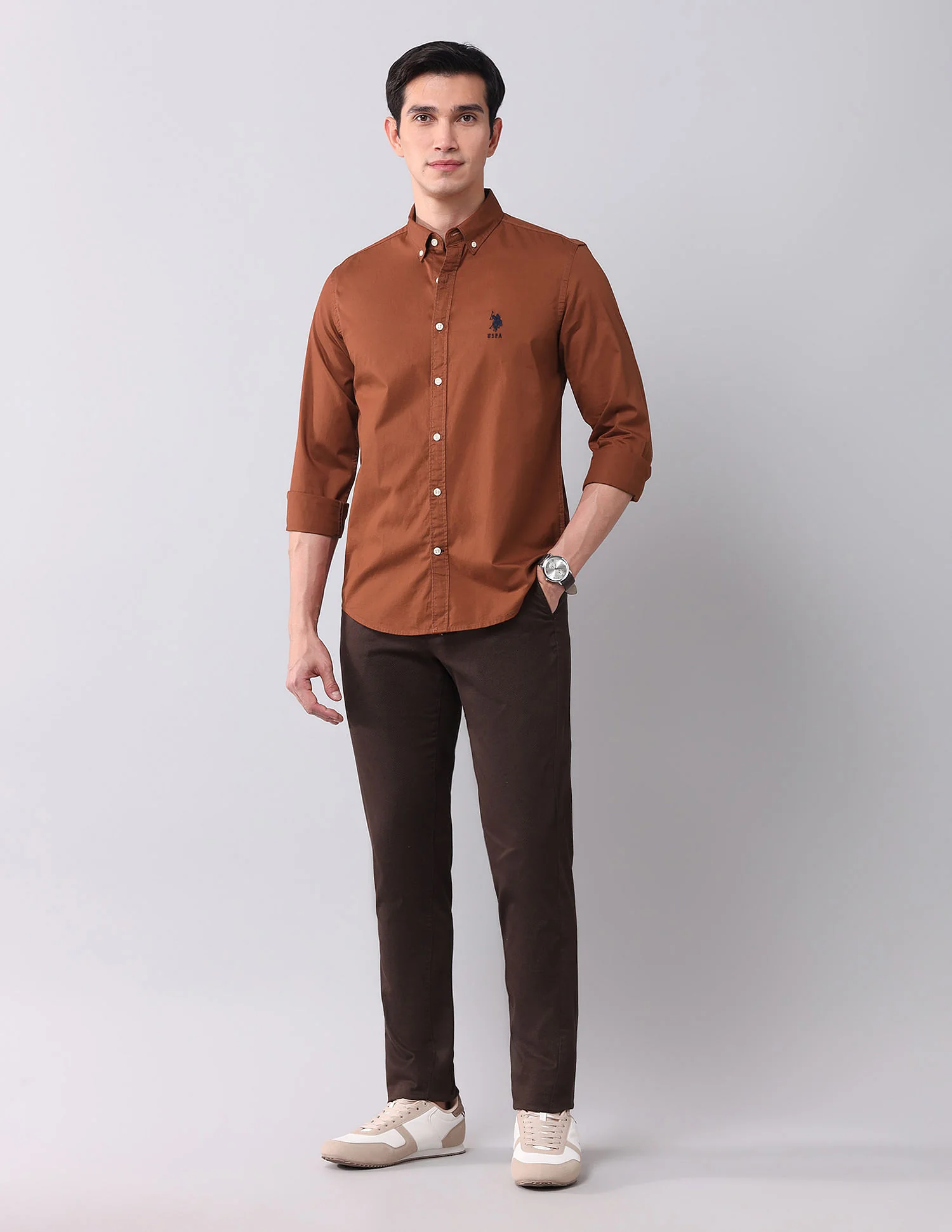 Regular Fit Twill Solid Shirt - Image 3