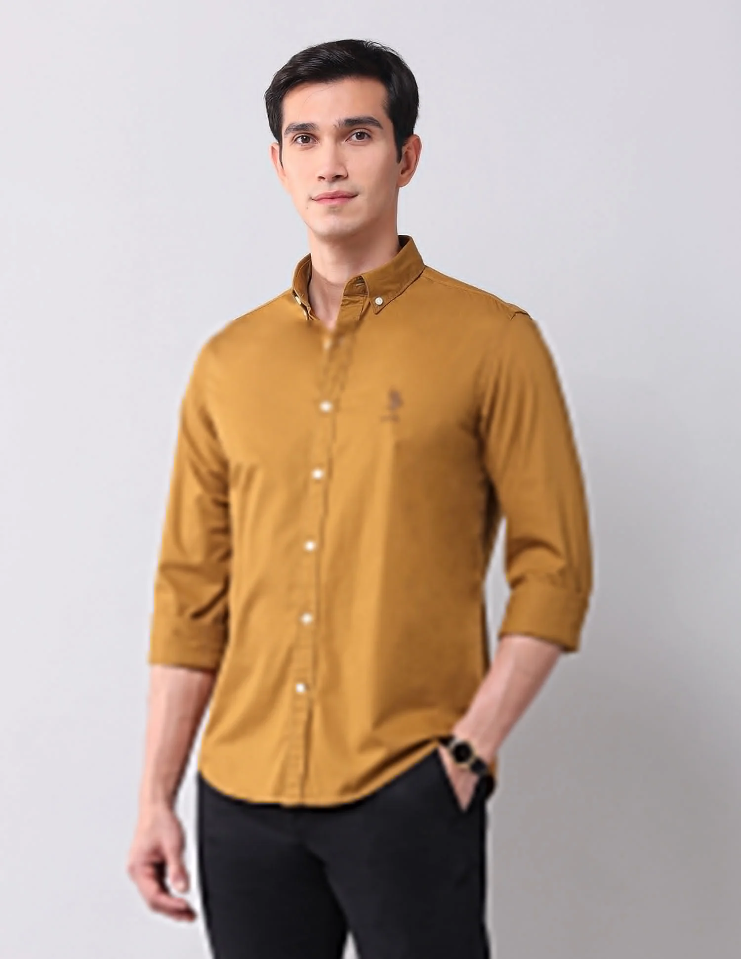 Regular Fit Twill Solid Shirt