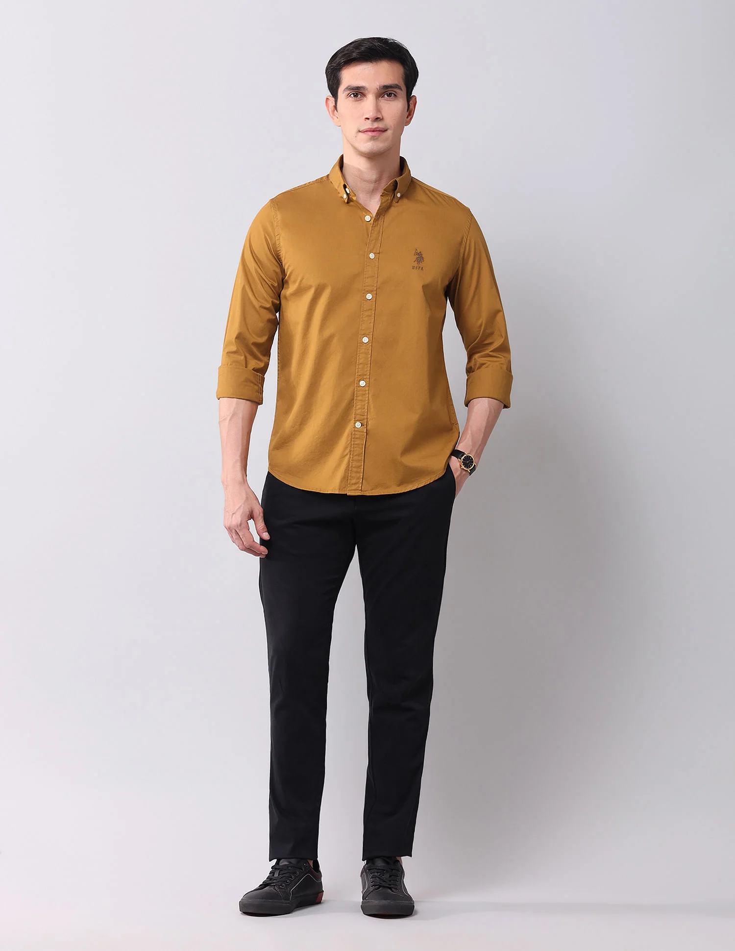 Regular Fit Twill Solid Shirt - Image 3
